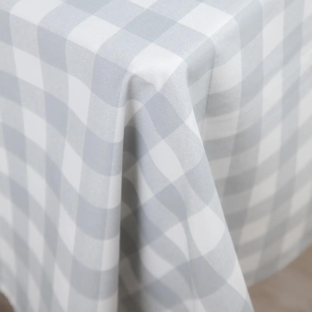 Скатертина "Panama" водовідштовхуюча Dark Gray Check, 180x220