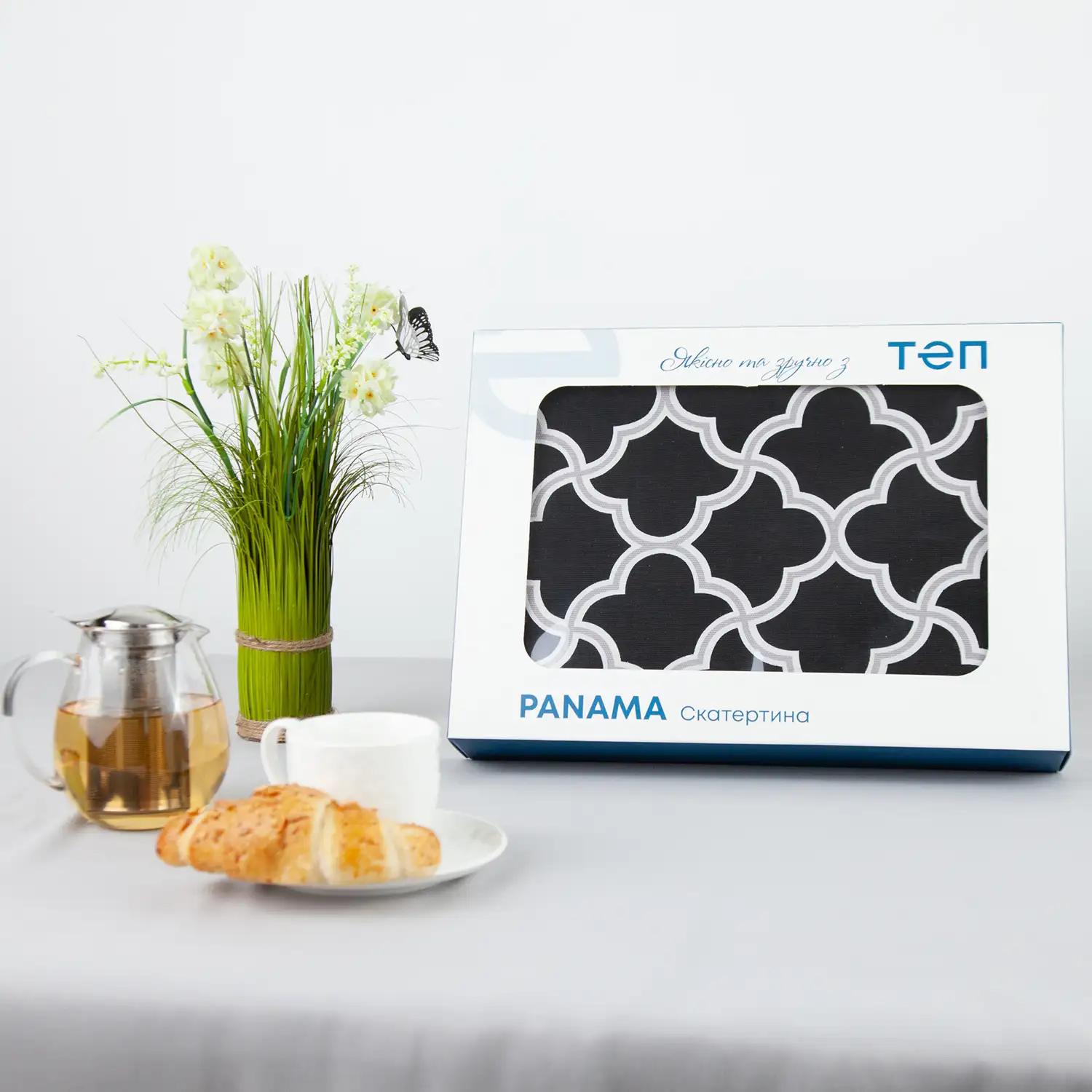 Tablecloth "Panama" water repellent Black Puzzle, 160x200 - Photo 2