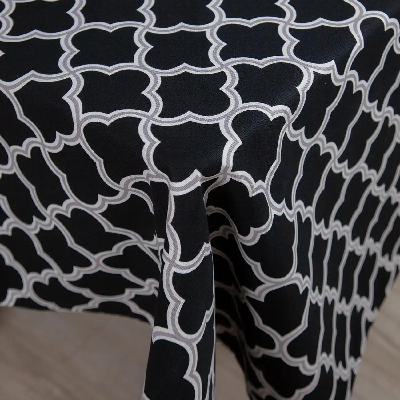 Tablecloth "Panama" water repellent Black Puzzle