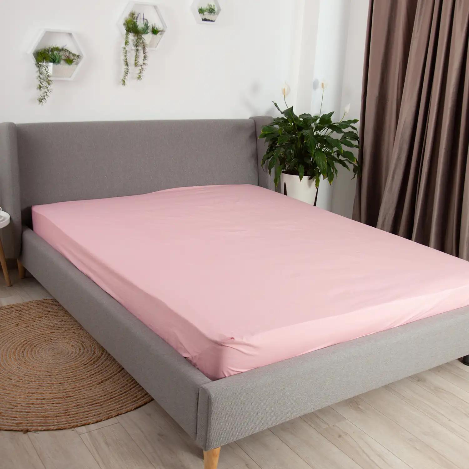 Простирадло "НАТХНЕННЯ" з резинкою Рожеве, 140x200 - Фото 2