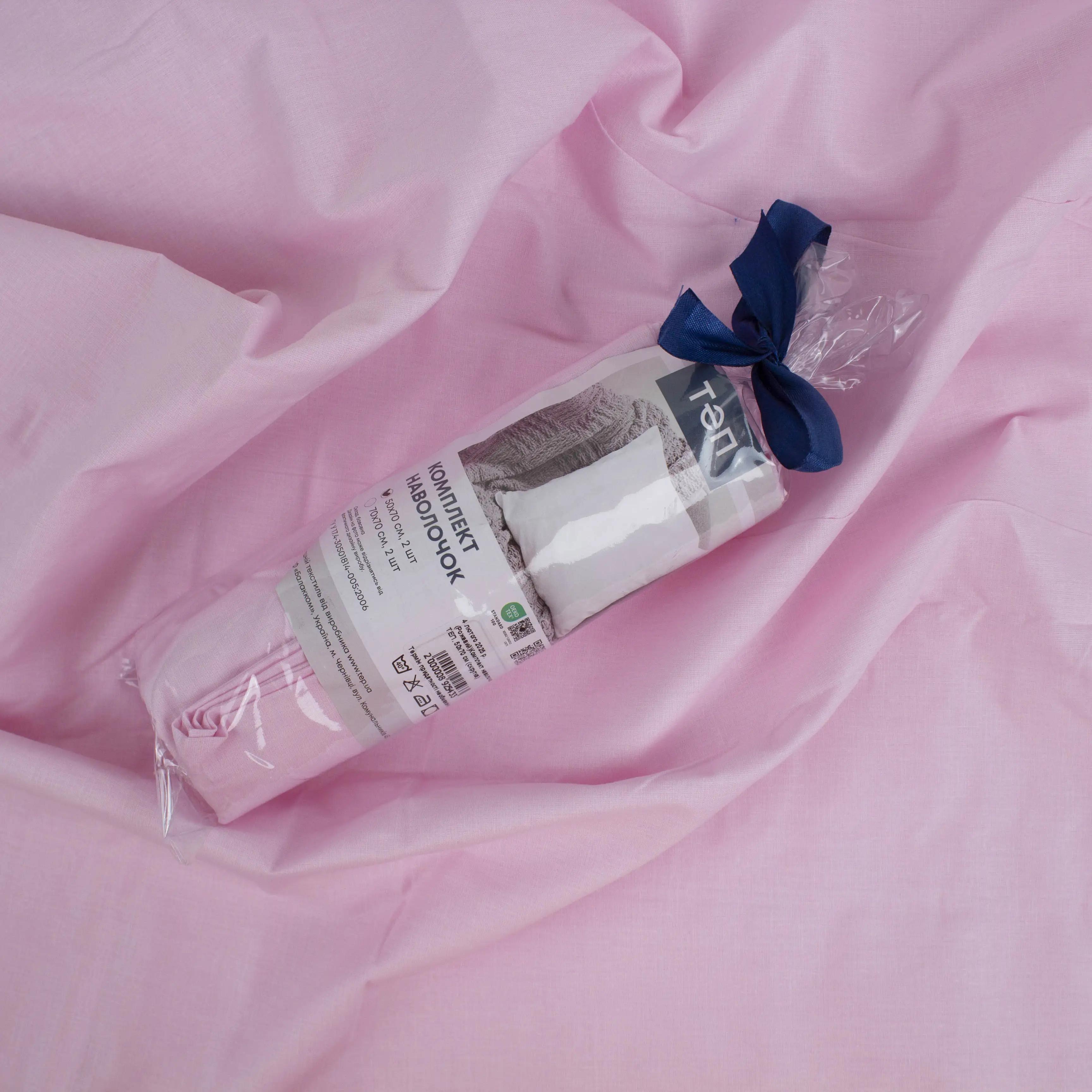 Комплект наволочок ТЕП скрутка Рожевий, 70x70 - Фото 6