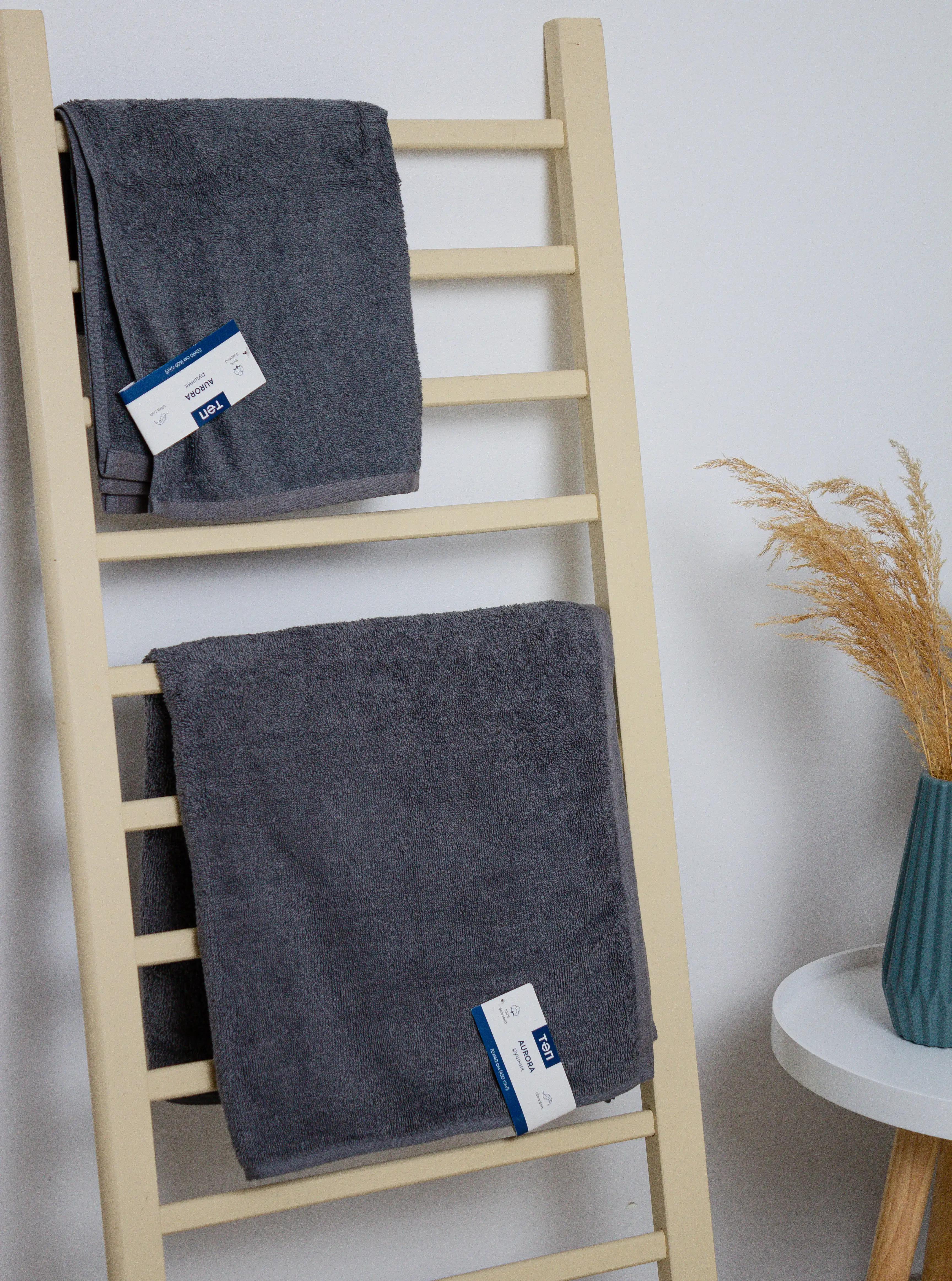 Рушник "Aurora" (450 г/м2) Dark grey, 70x140 - Фото 8