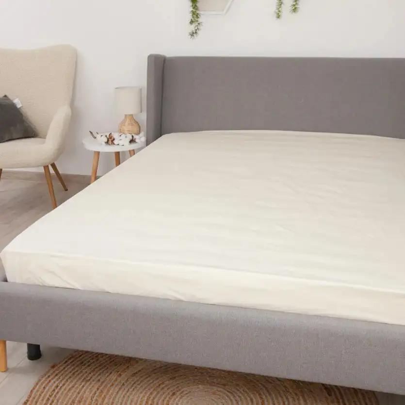 Sheet "NATHNENNYA" with an elastic band Milky, 120x200 - Photo 5