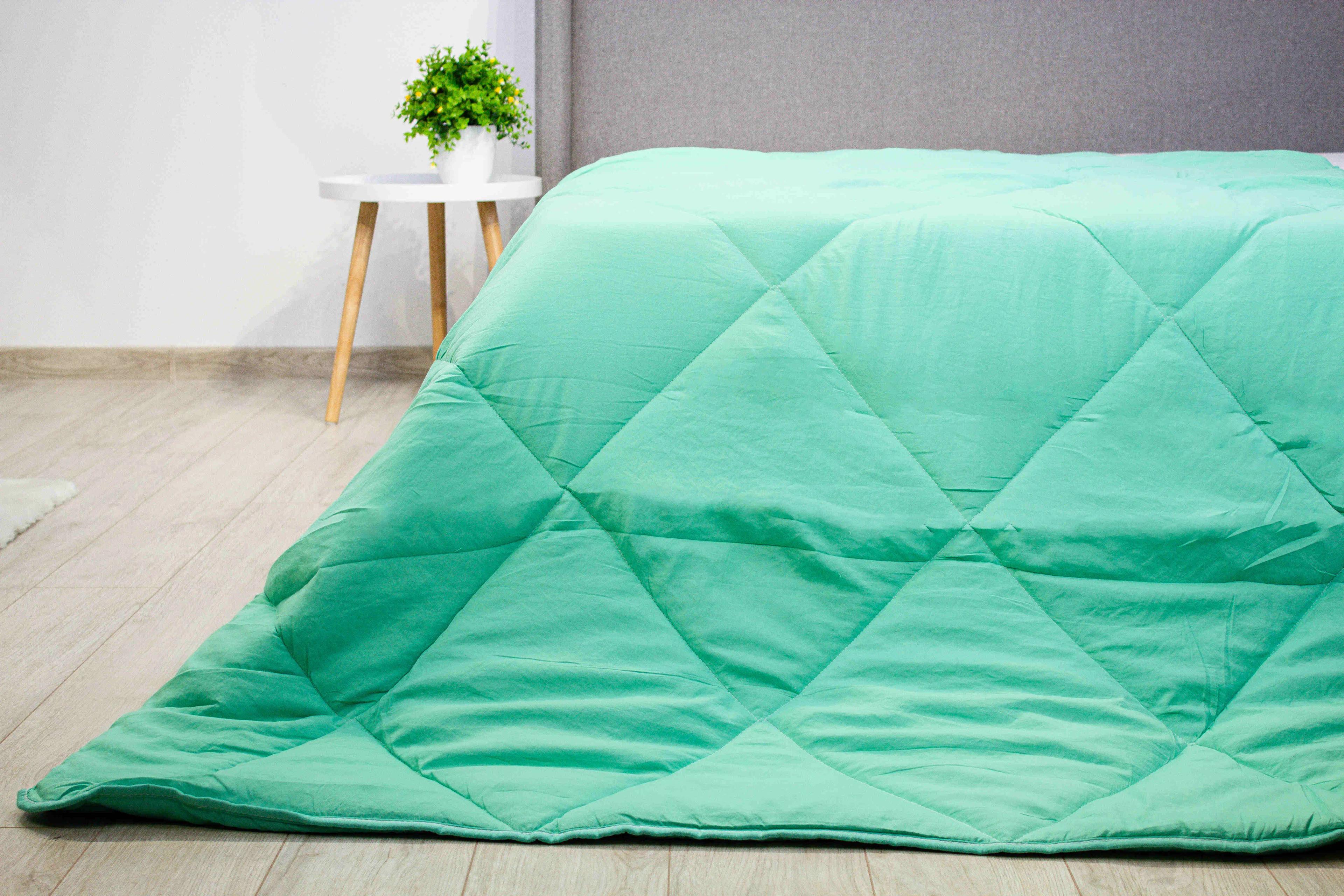 Blanket "WASHED COTTON" green in shades, 140x200 - Photo 3