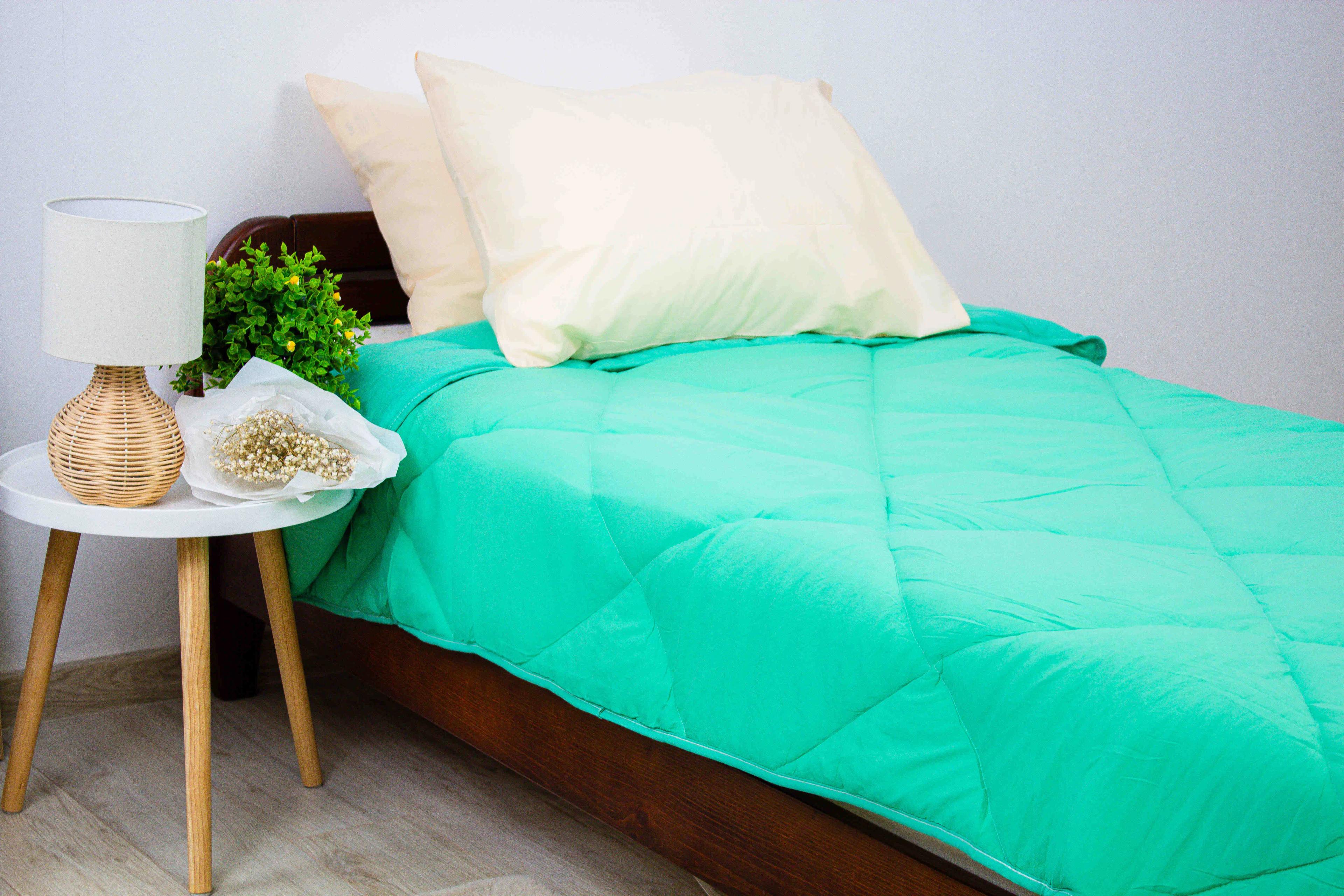 Blanket "WASHED COTTON" green in shades, 140x200 - Photo 4