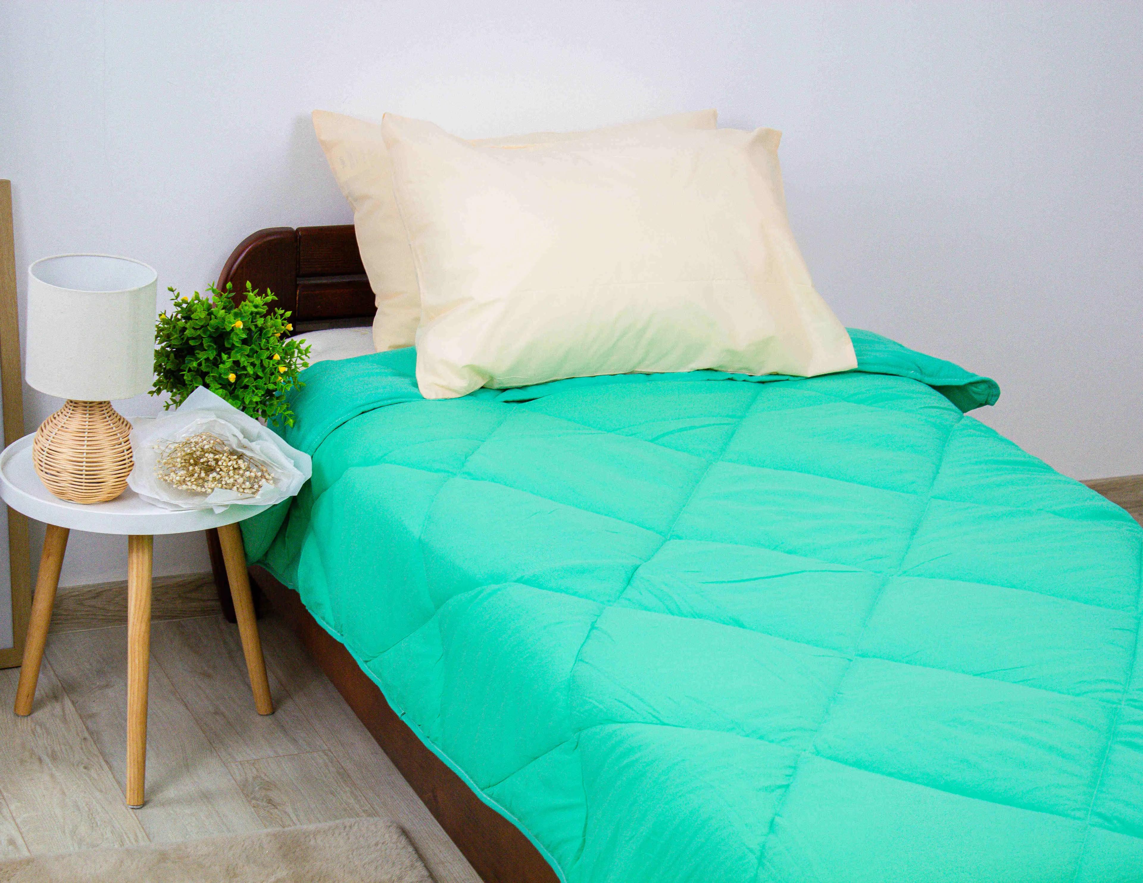 Blanket "WASHED COTTON" green in shades, 140x200 - Photo 5