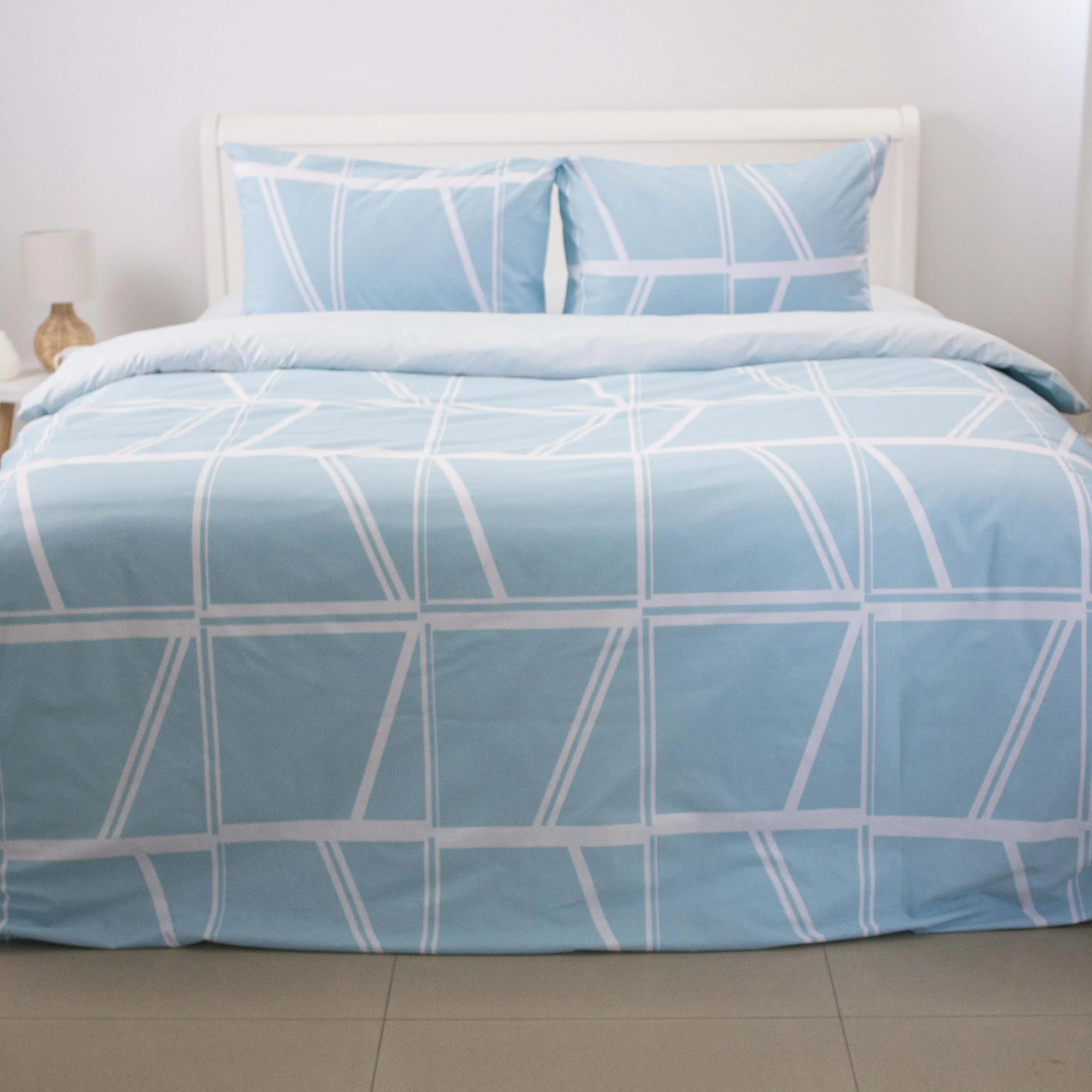 Комплект постельного белья ТЕП «Happy Sleep» Aqua Grid, евро - Фото 2