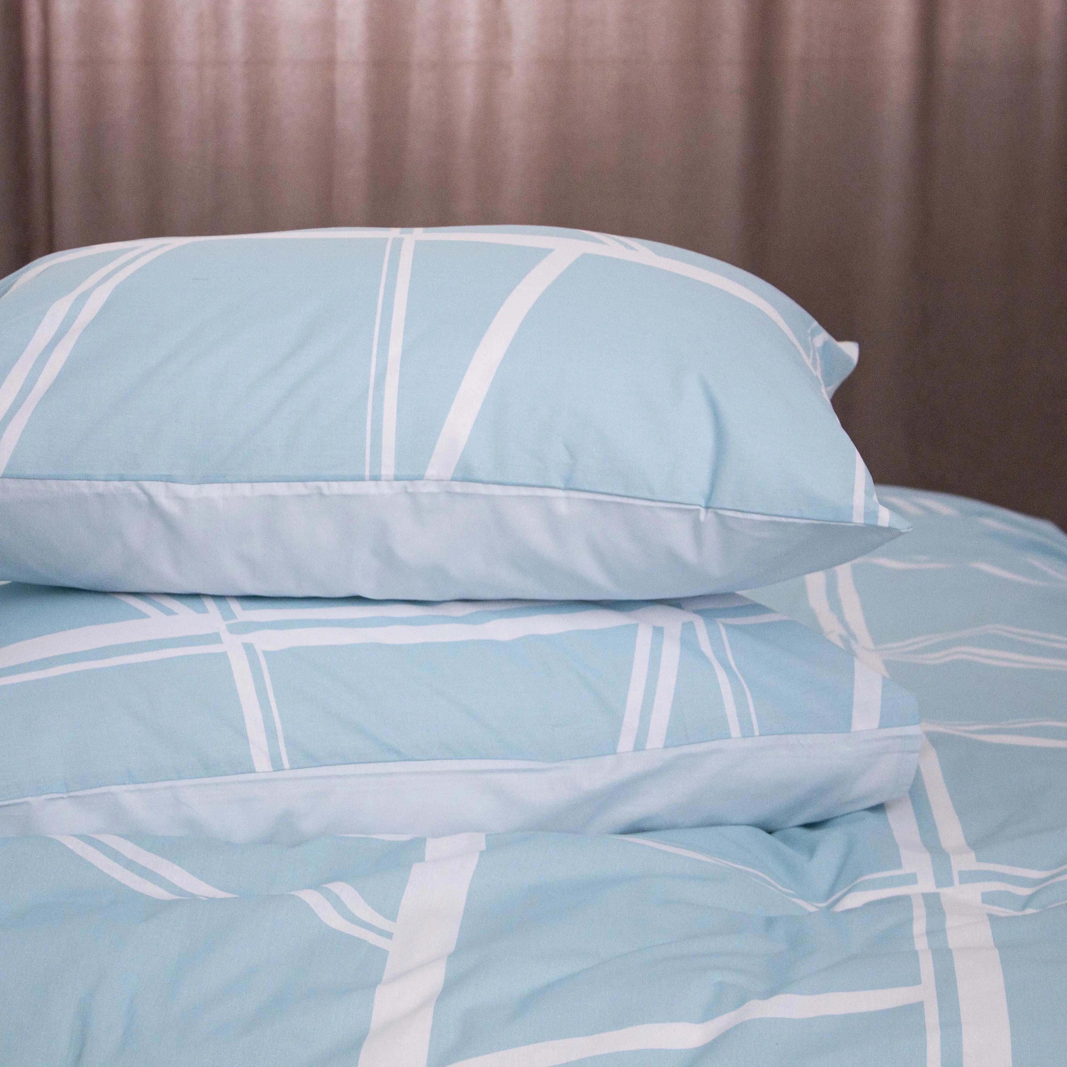 Комплект постельного белья ТЕП «Happy Sleep» Aqua Grid, евро - Фото 6