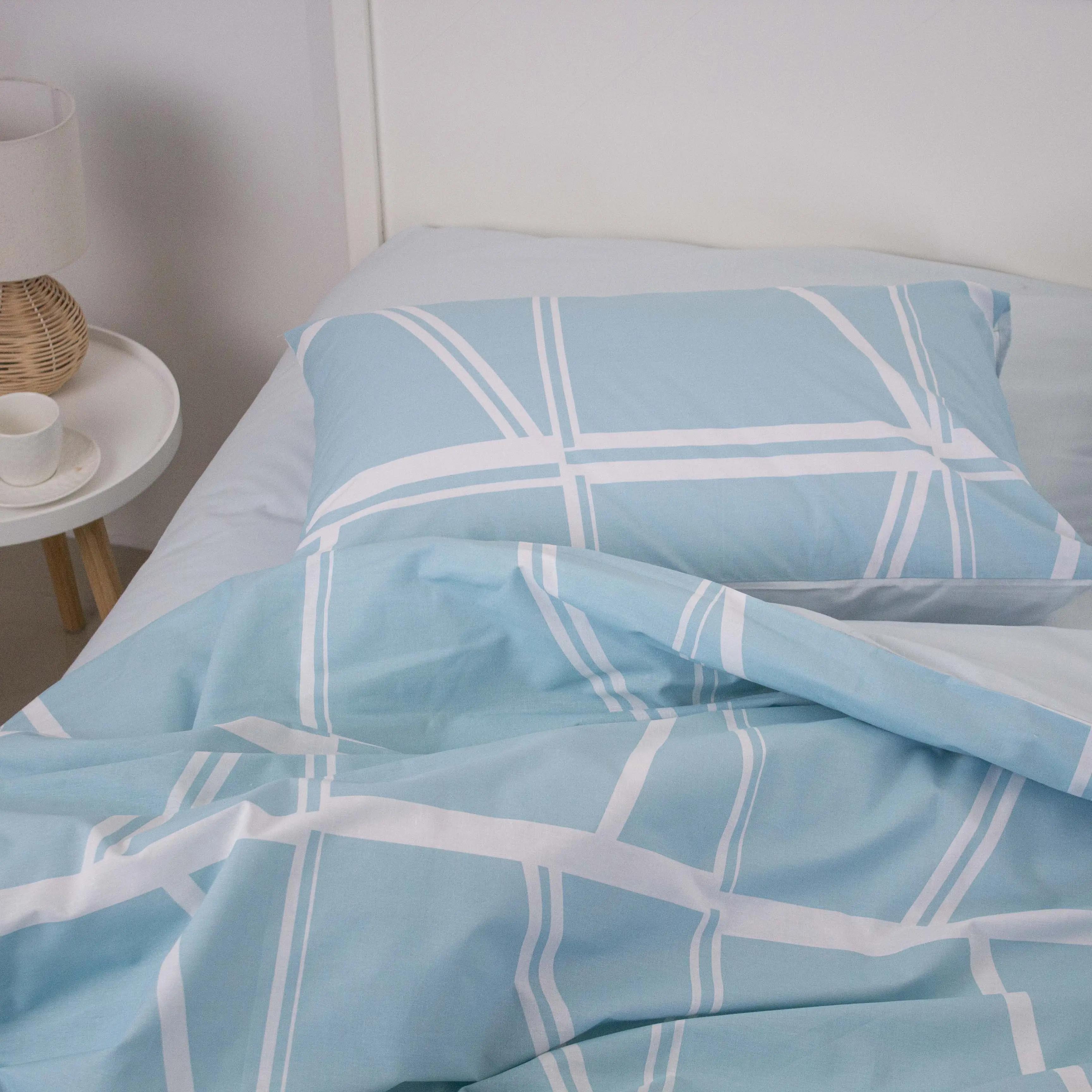 Комплект постельного белья ТЕП «Happy Sleep» Aqua Grid, евро - Фото 7