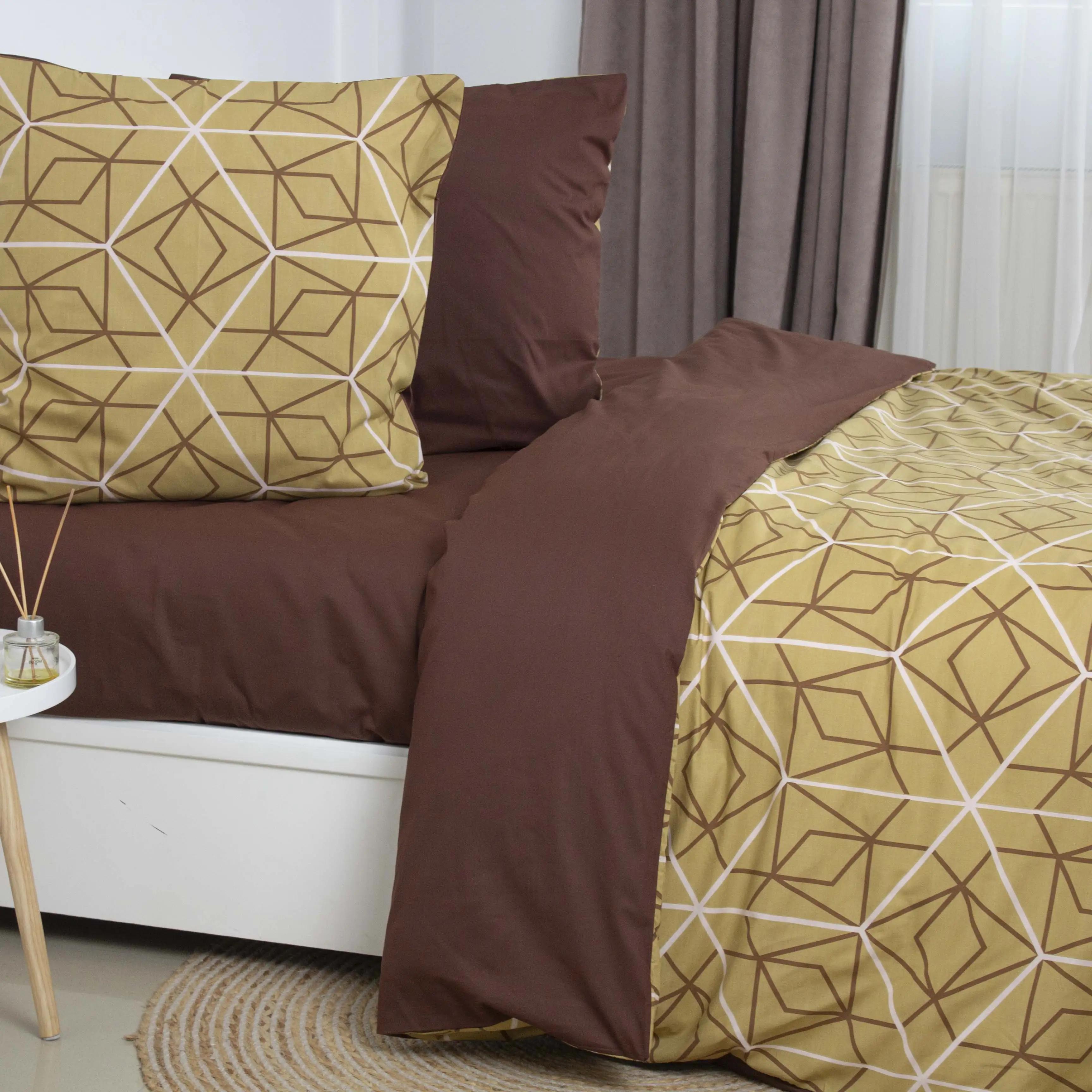 Комплект постільної білизни ТЕП "Happy Sleep" Bronze Grid, двоспальна - Фото 3