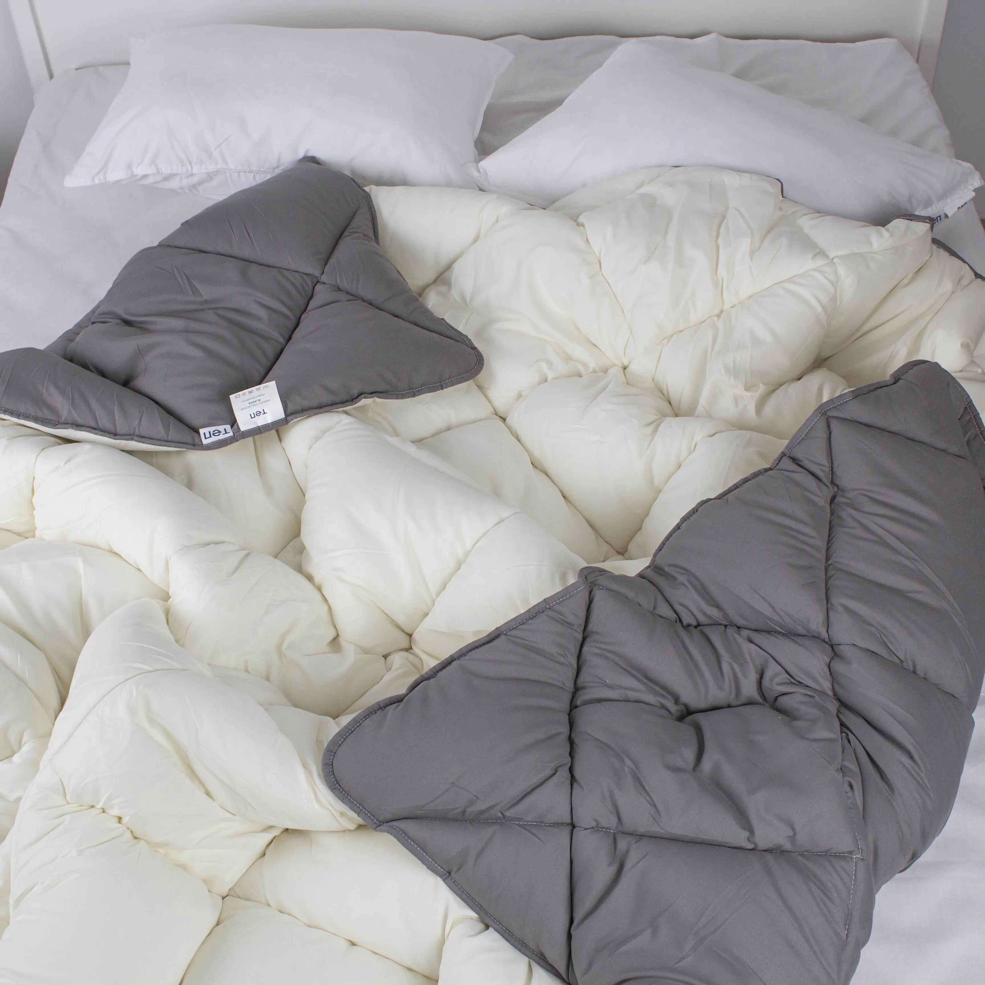 Одеяло FRIENDLY "ALASKA" Темно-серое/молочное, 150x205 - Фото 4