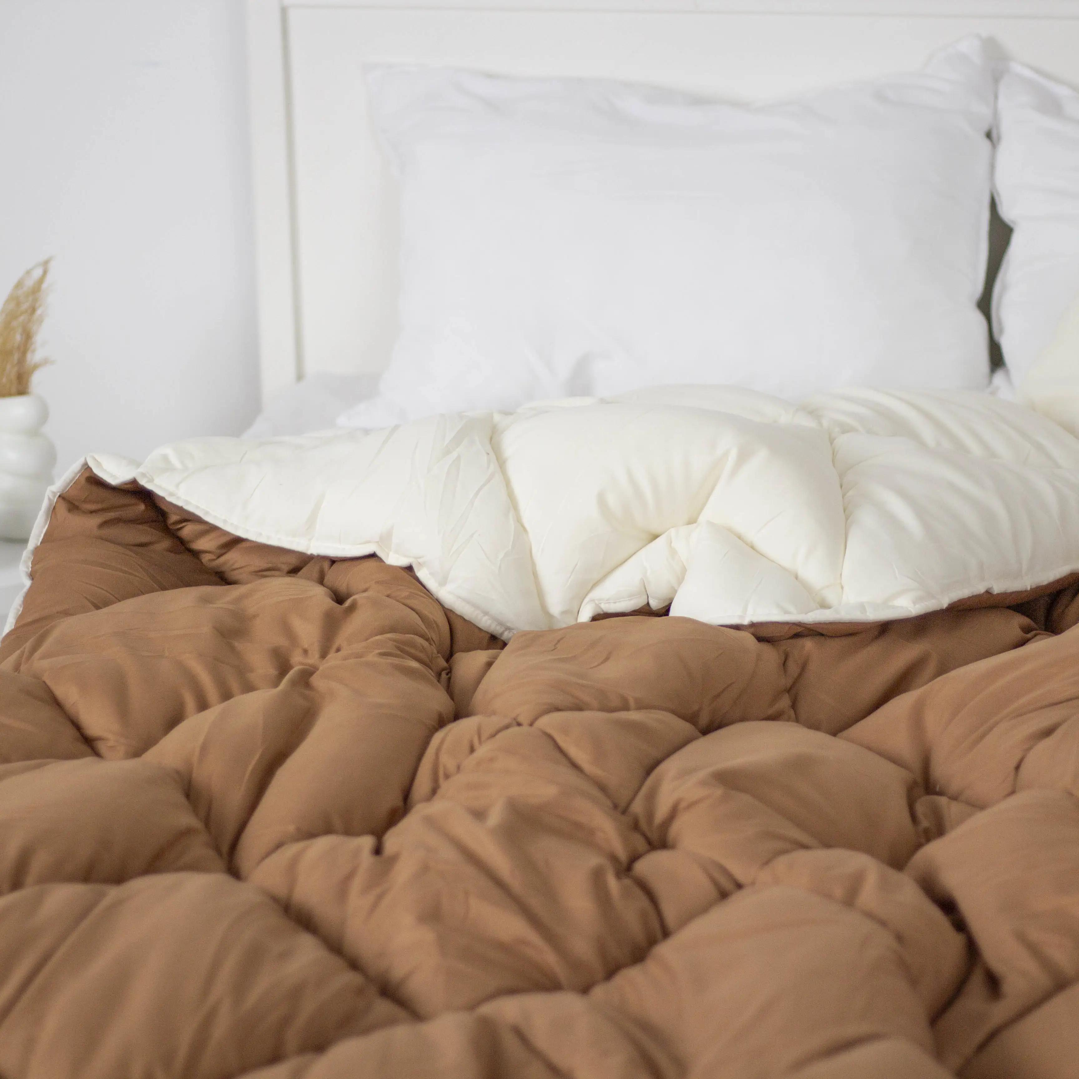 Одеяло FRIENDLY "ALASKA" Темно-бежевое/молочное, 150x205 - Фото 3