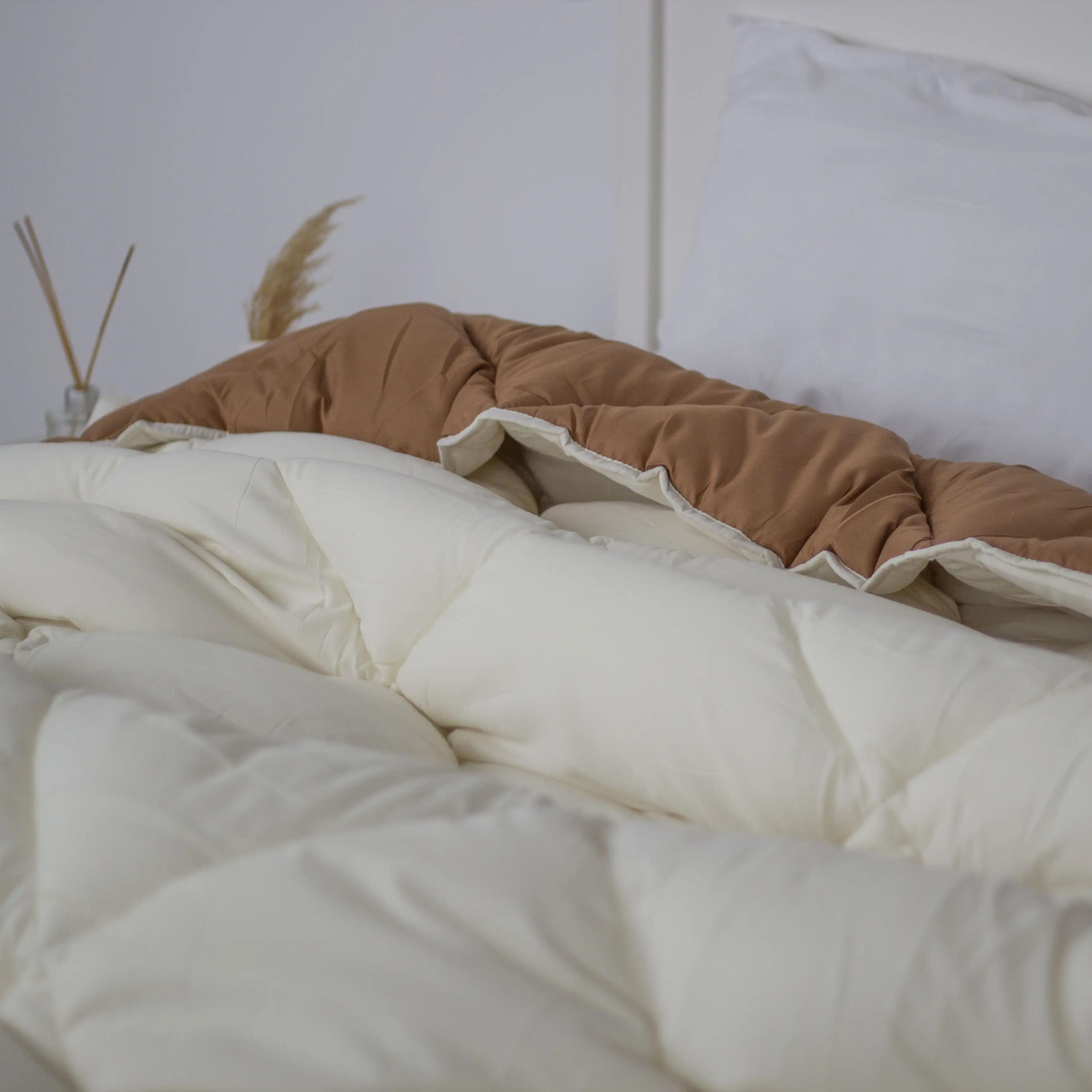 Одеяло FRIENDLY "ALASKA" Темно-бежевое/молочное, 150x205 - Фото 4