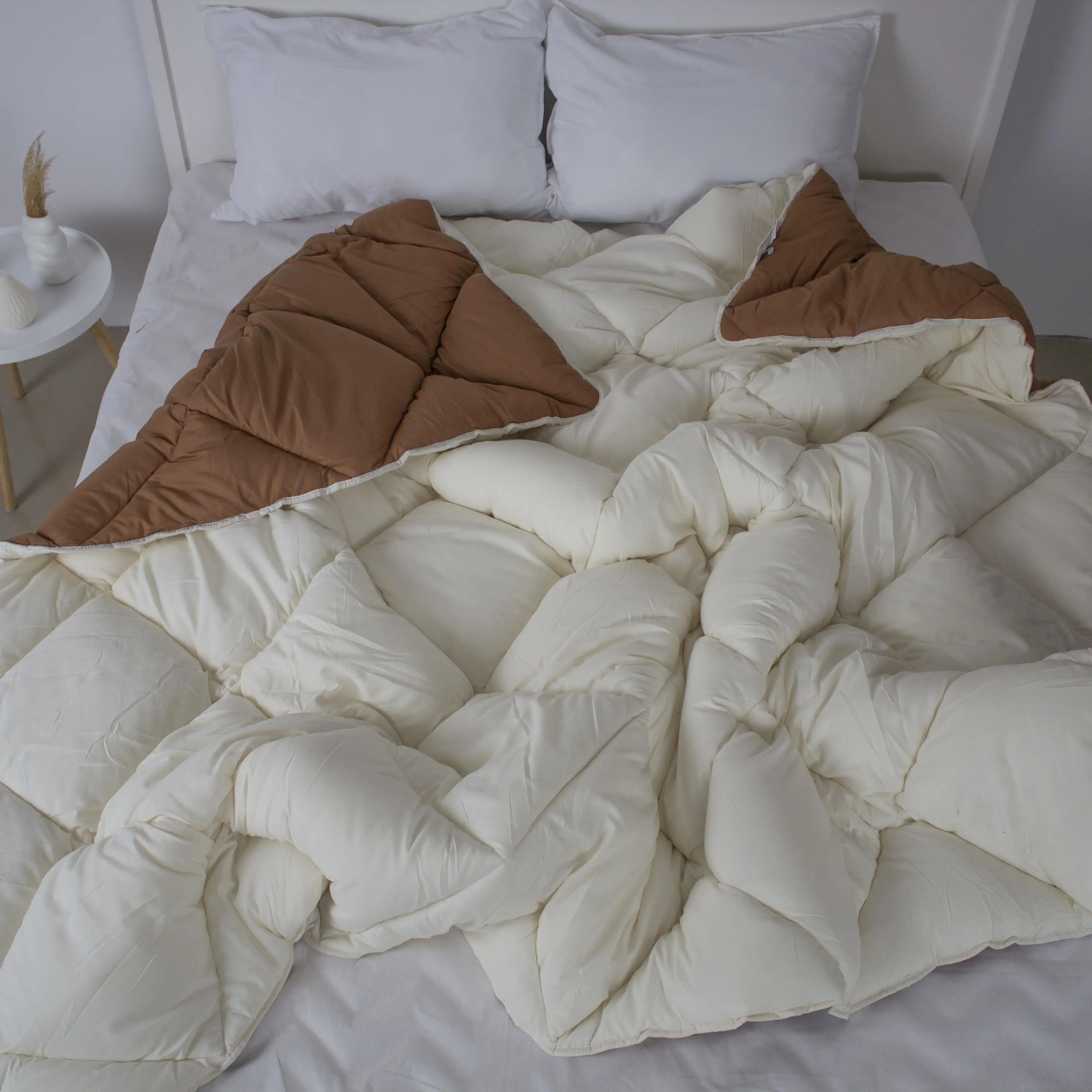 Одеяло FRIENDLY "ALASKA" Темно-бежевое/молочное, 150x205 - Фото 5