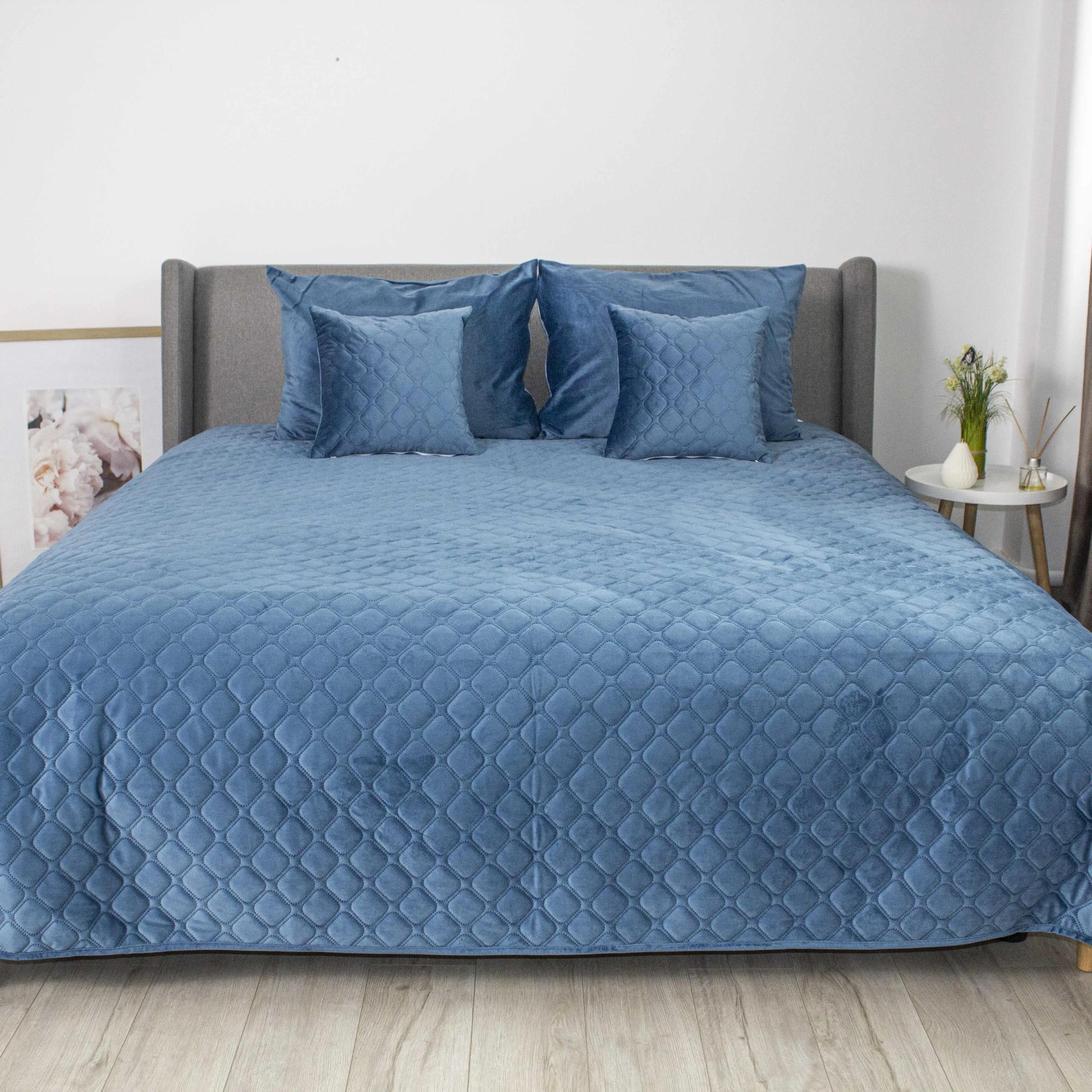 Покривало ТЕП "VELOUR" Azure blue/Ромб круглий