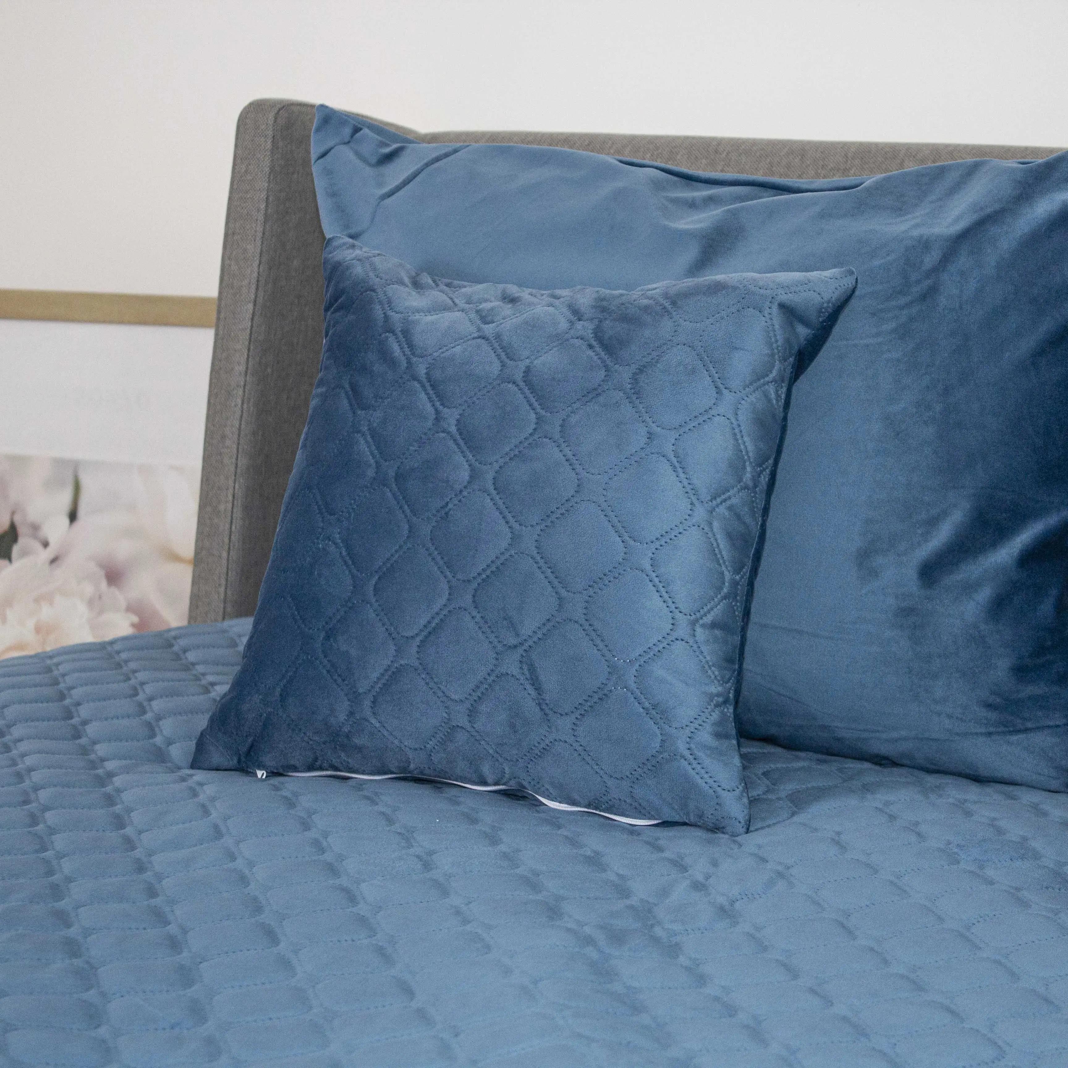 Покрывало ТЕП "VELOUR" Azure blue/Ромб круглый, 180x240 - Фото 9