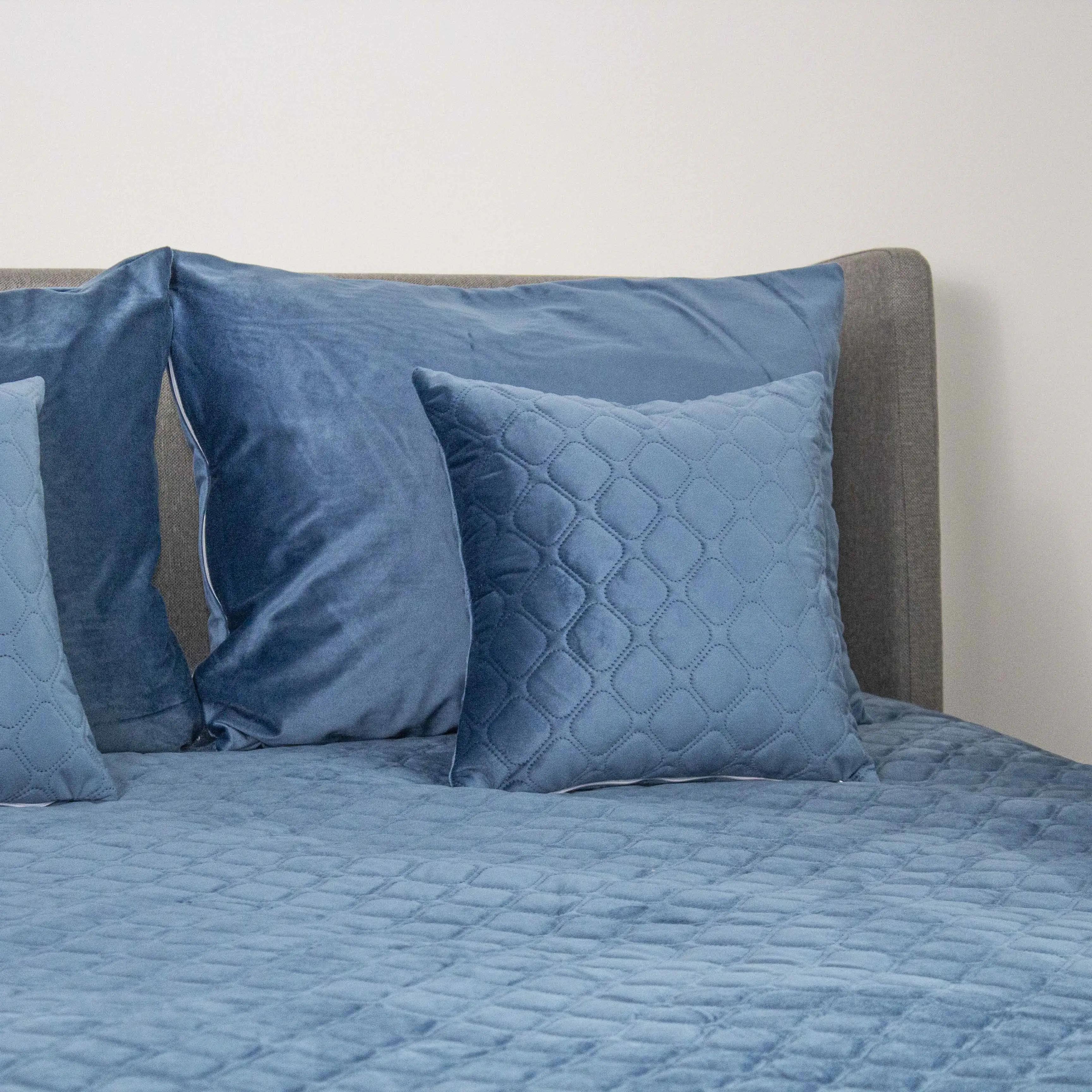 Покрывало ТЕП "VELOUR" Azure blue/Ромб круглый, 180x240 - Фото 5