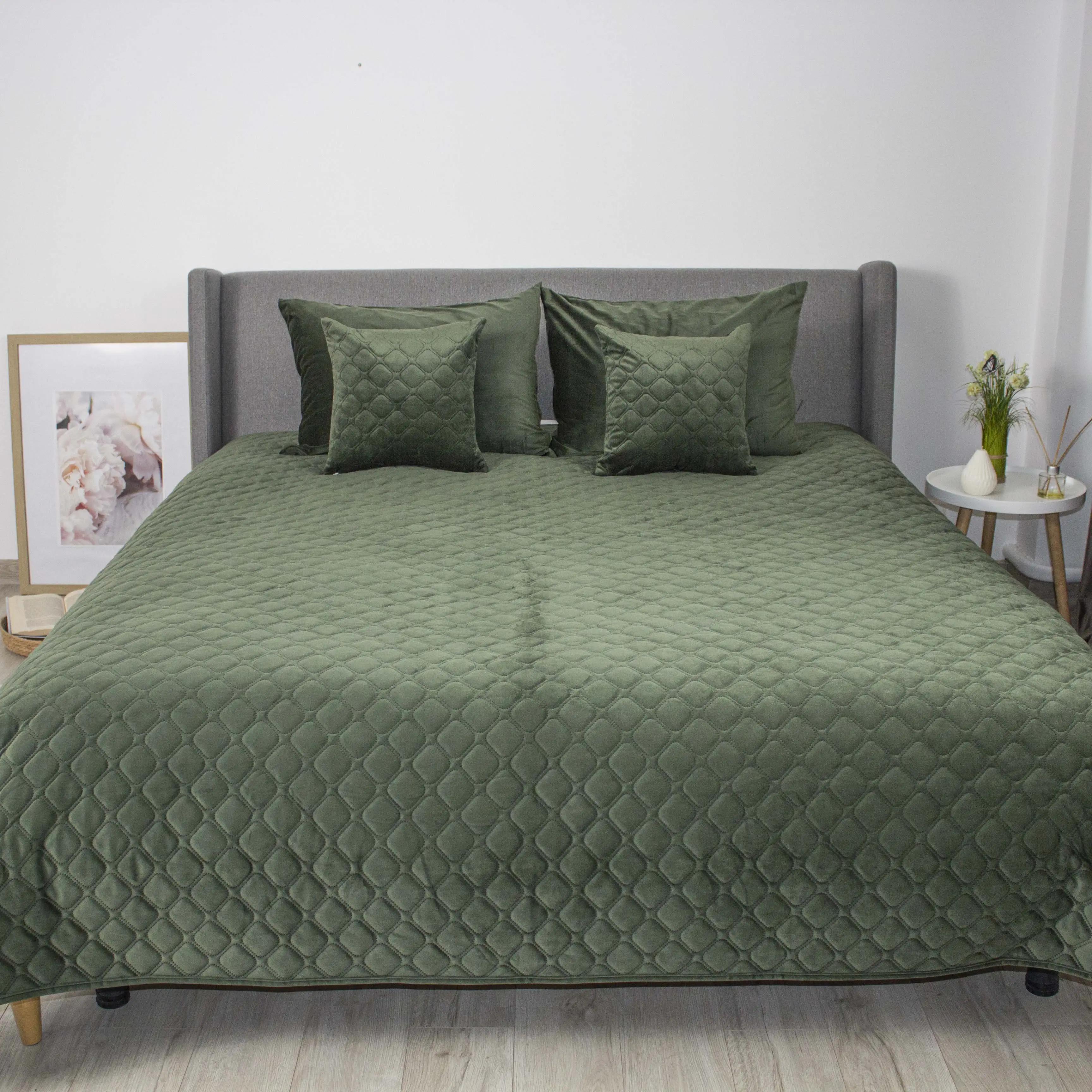 Покривало ТЕП "VELOUR" Chive/Ромб круглий