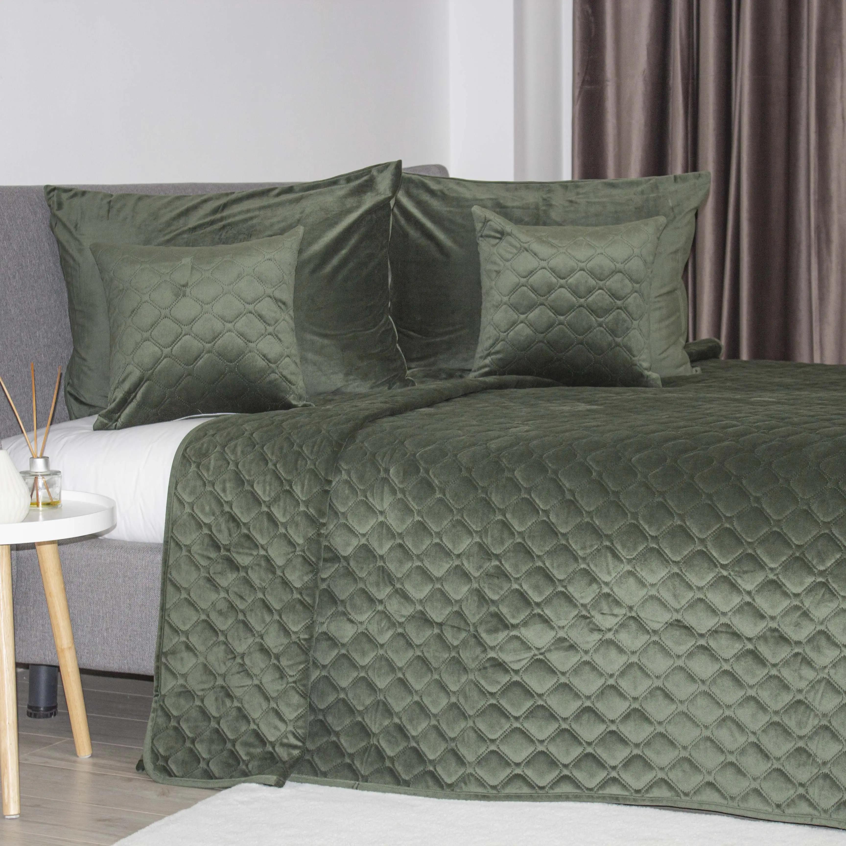 Покривало ТЕП "VELOUR" Chive/Ромб круглий, 220x240 - Фото 3