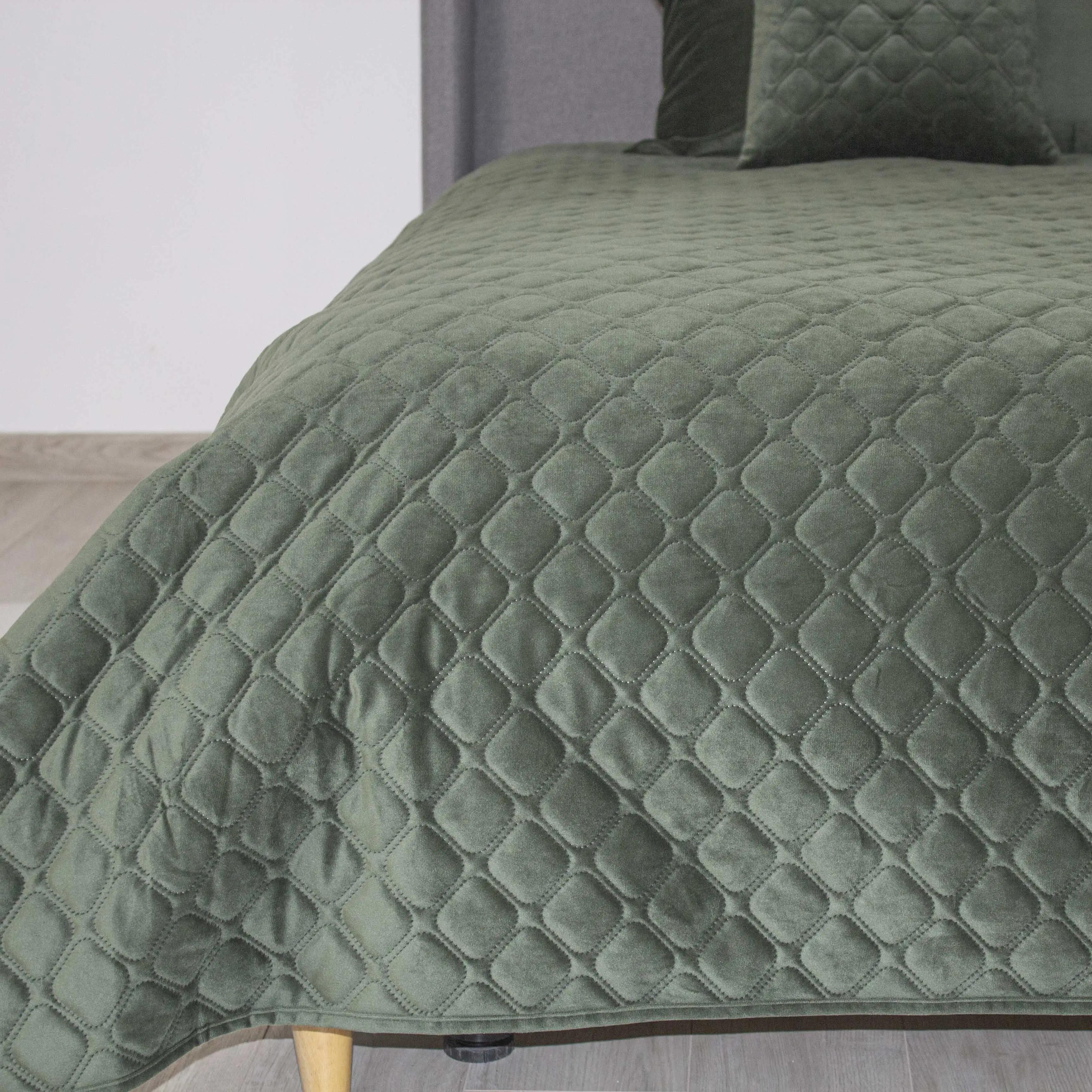 Покривало ТЕП "VELOUR" Chive/Ромб круглий, 220x240 - Фото 4