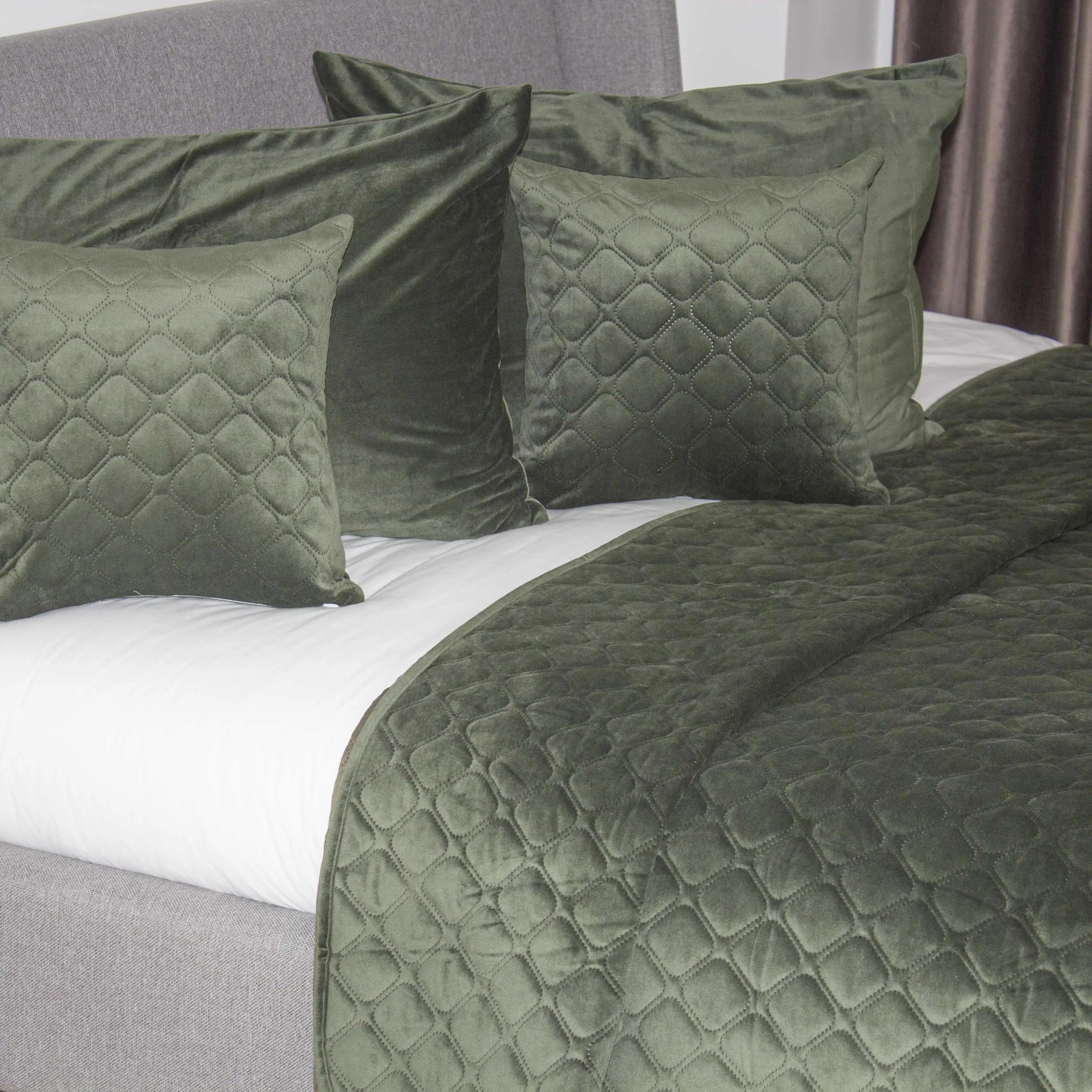 Покривало ТЕП "VELOUR" Chive/Ромб круглий, 220x240 - Фото 6