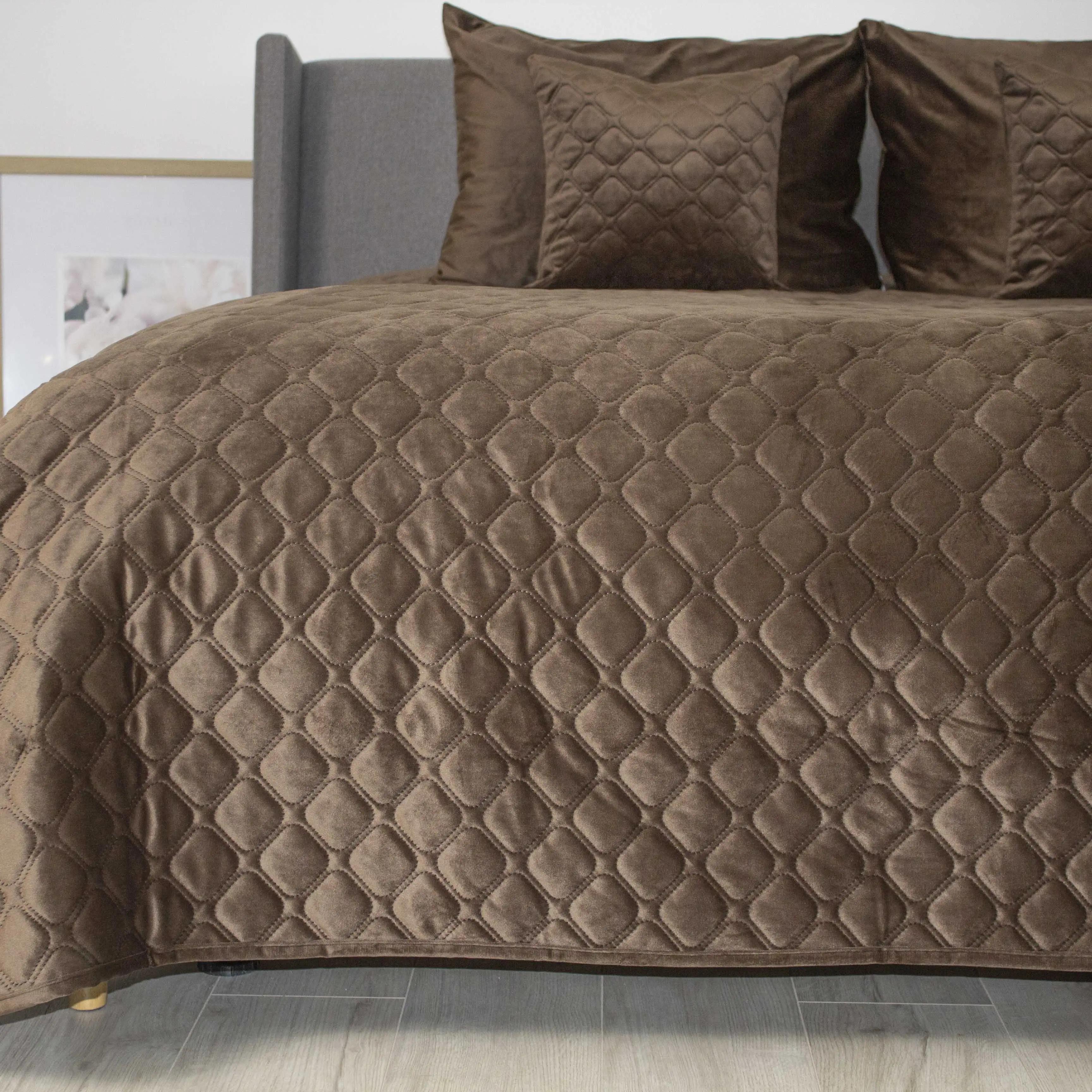 Покривало ТЕП "VELOUR" Coffee/Ромб круглий, 240x260 - Фото 3