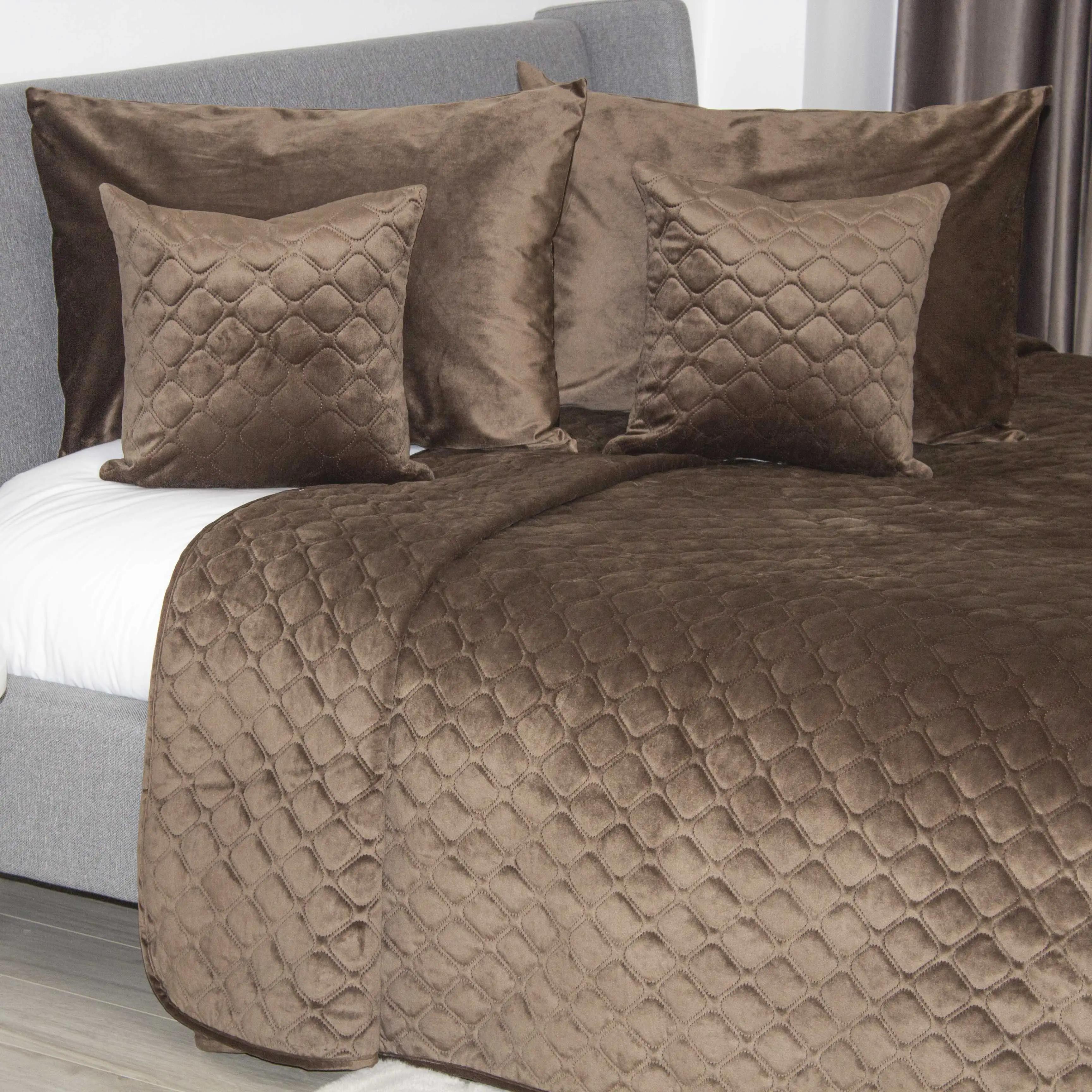 Покривало ТЕП "VELOUR" Coffee/Ромб круглий, 240x260 - Фото 5