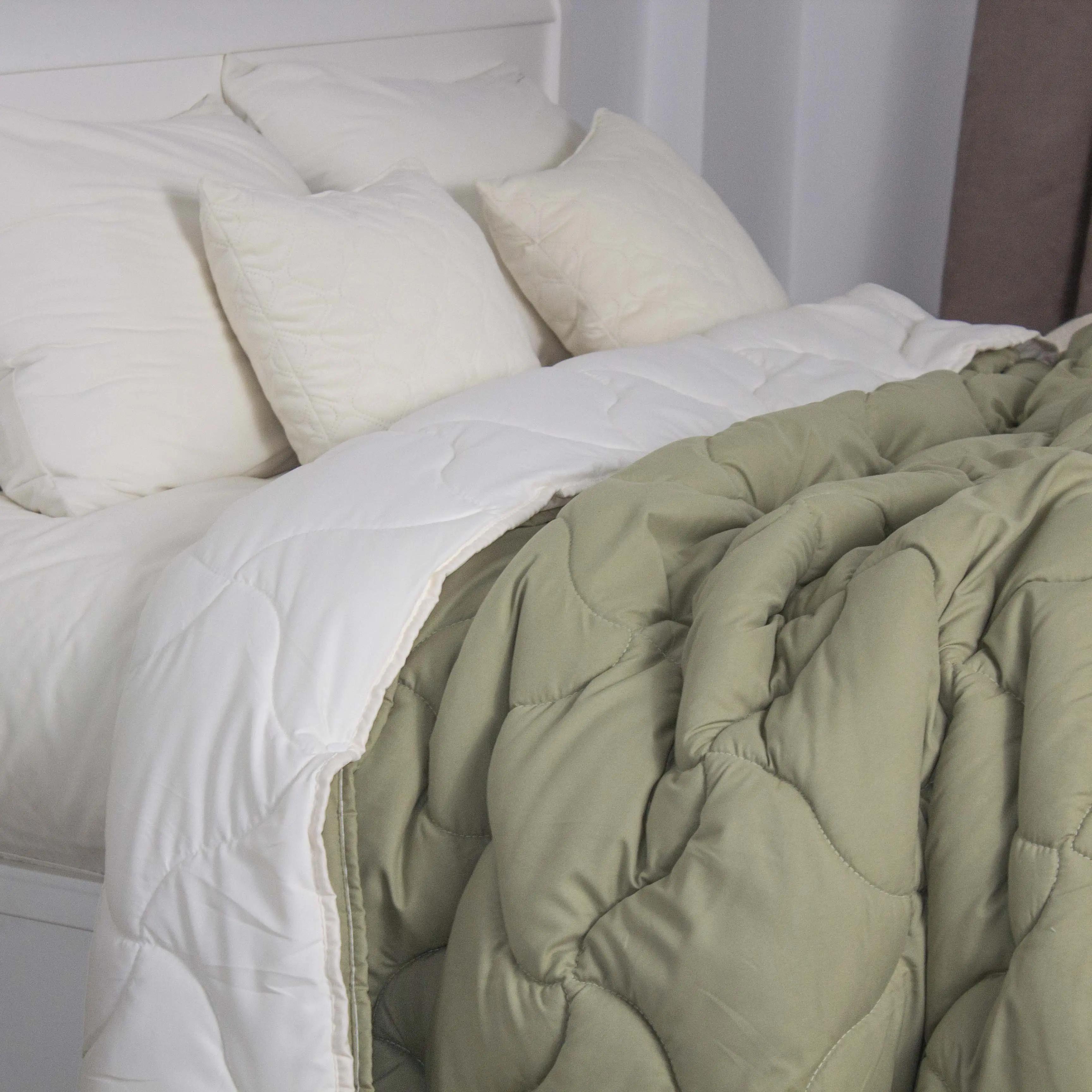 Одеяло Duo Season оливковая/молочная, 180x210 - Фото 2