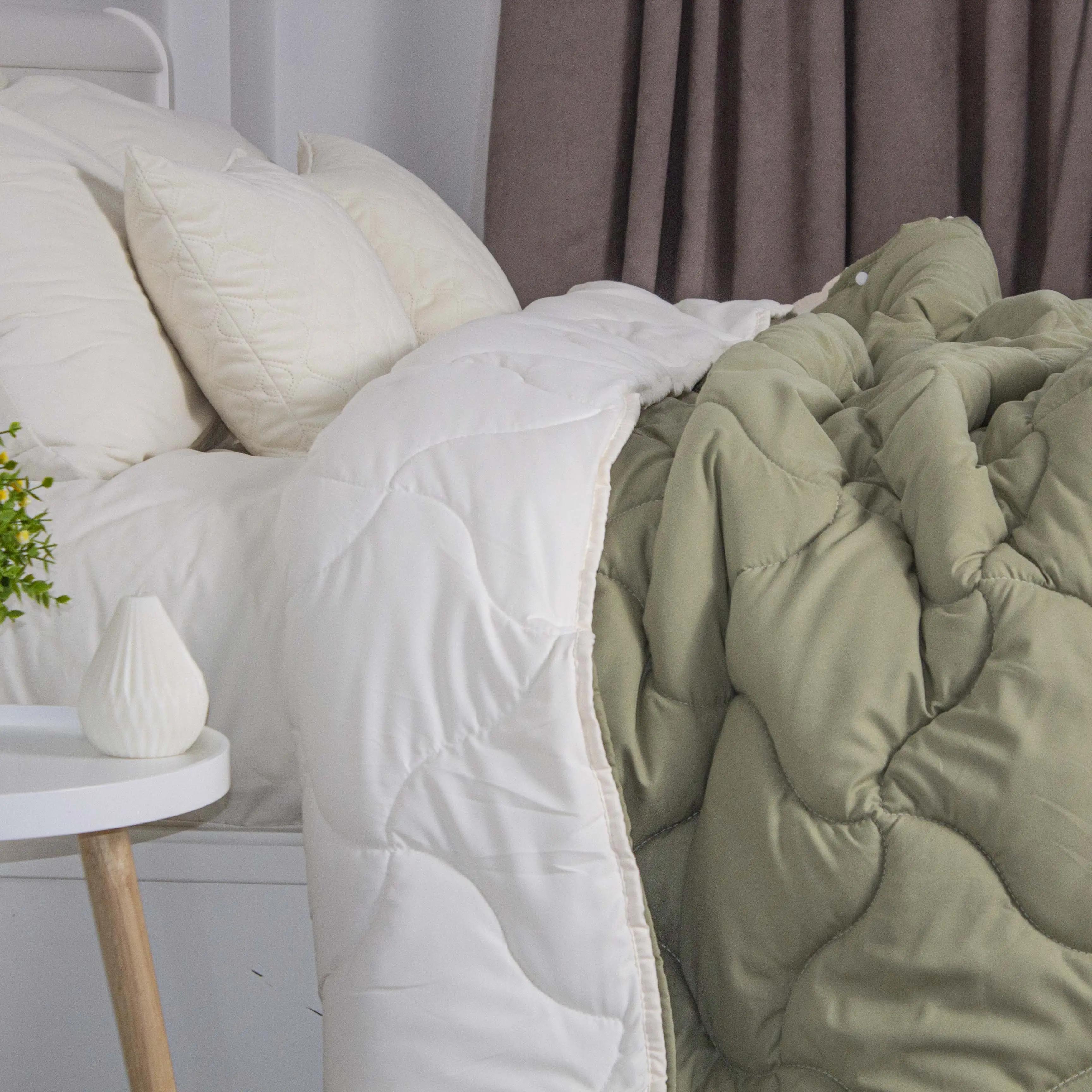 Одеяло Duo Season оливковая/молочная, 180x210 - Фото 3