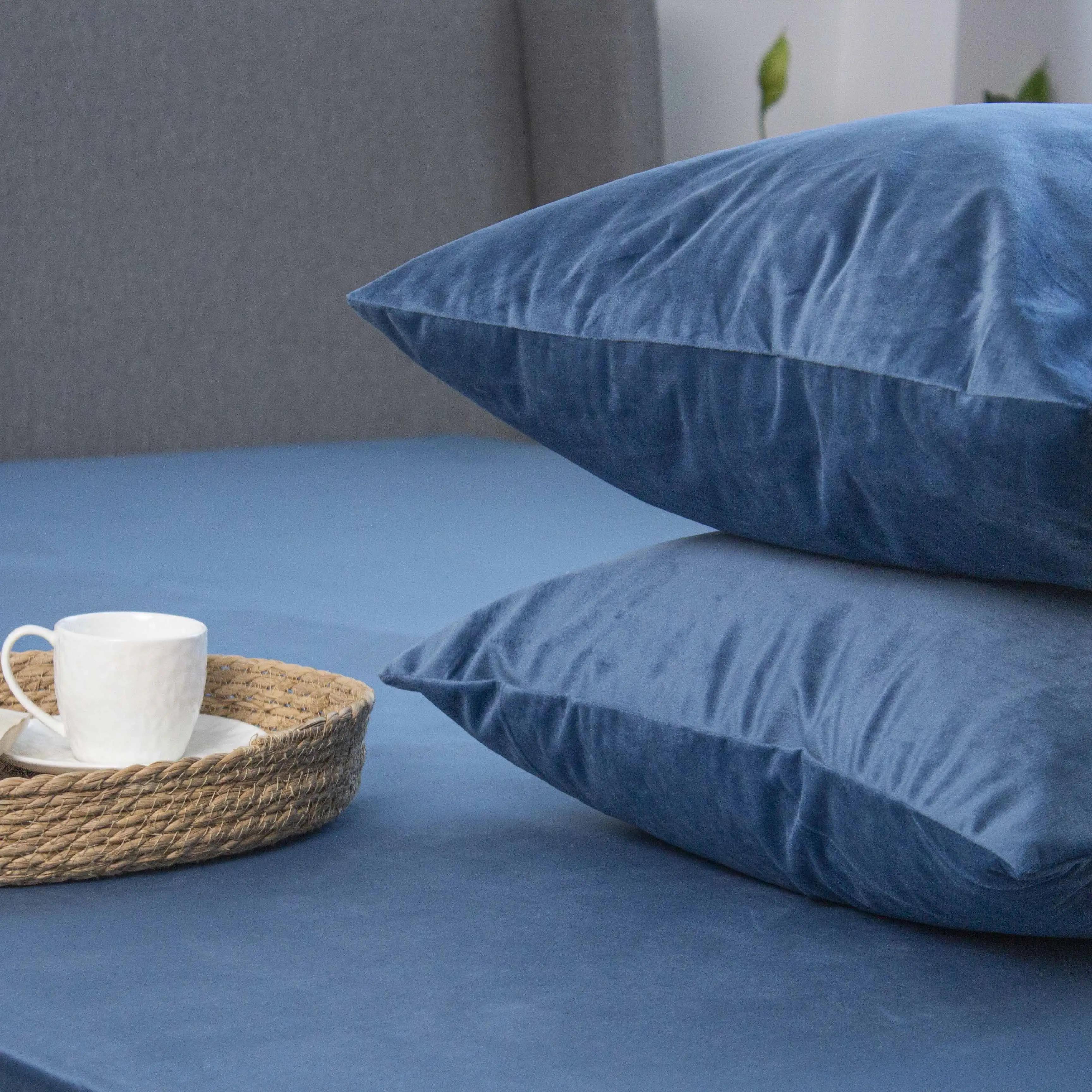 Простирадло ТЕП "VELOUR" з резинкою темно-синій, 160x200 - Фото 6