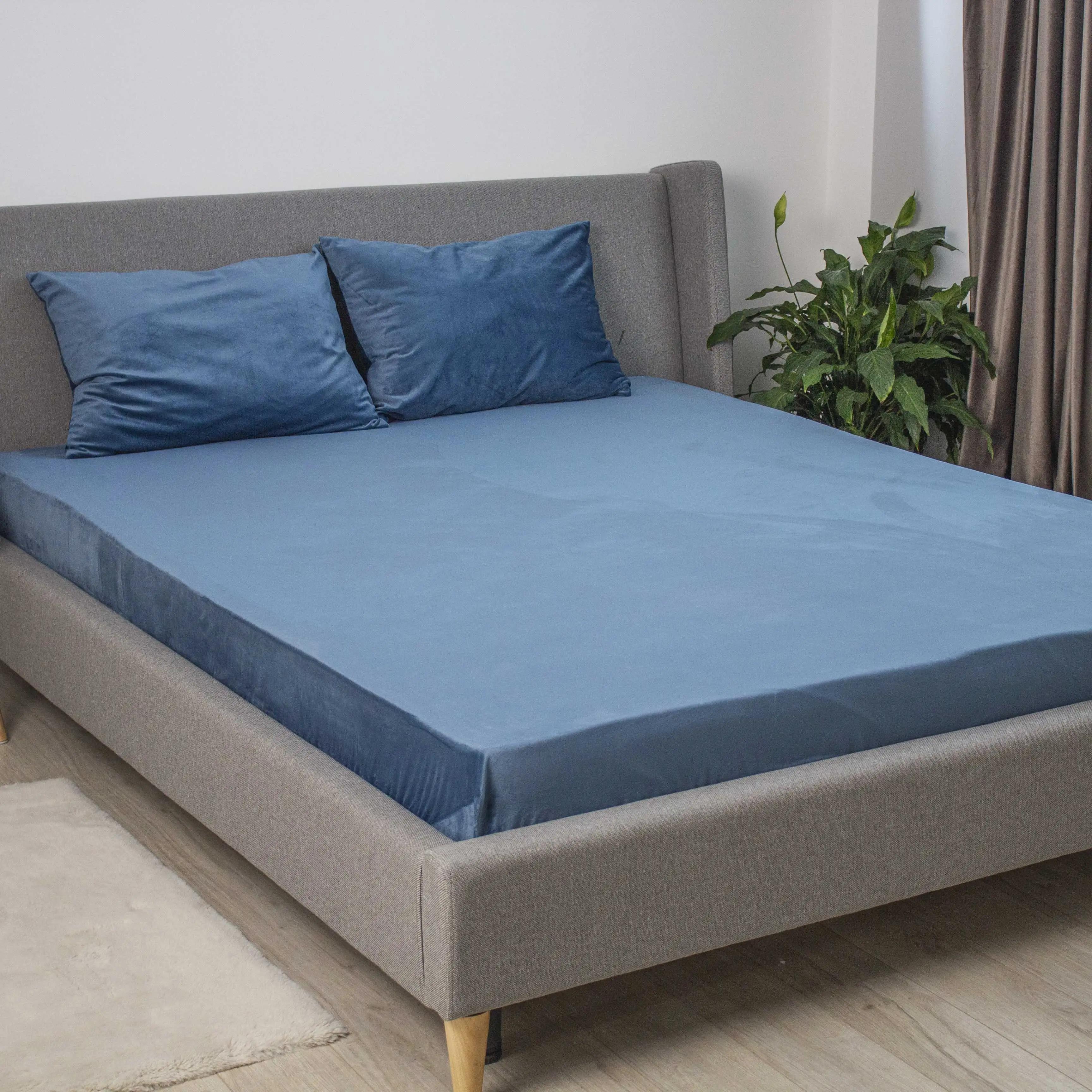 Простирадло ТЕП "VELOUR" з резинкою темно-синій, 160x200 - Фото 7