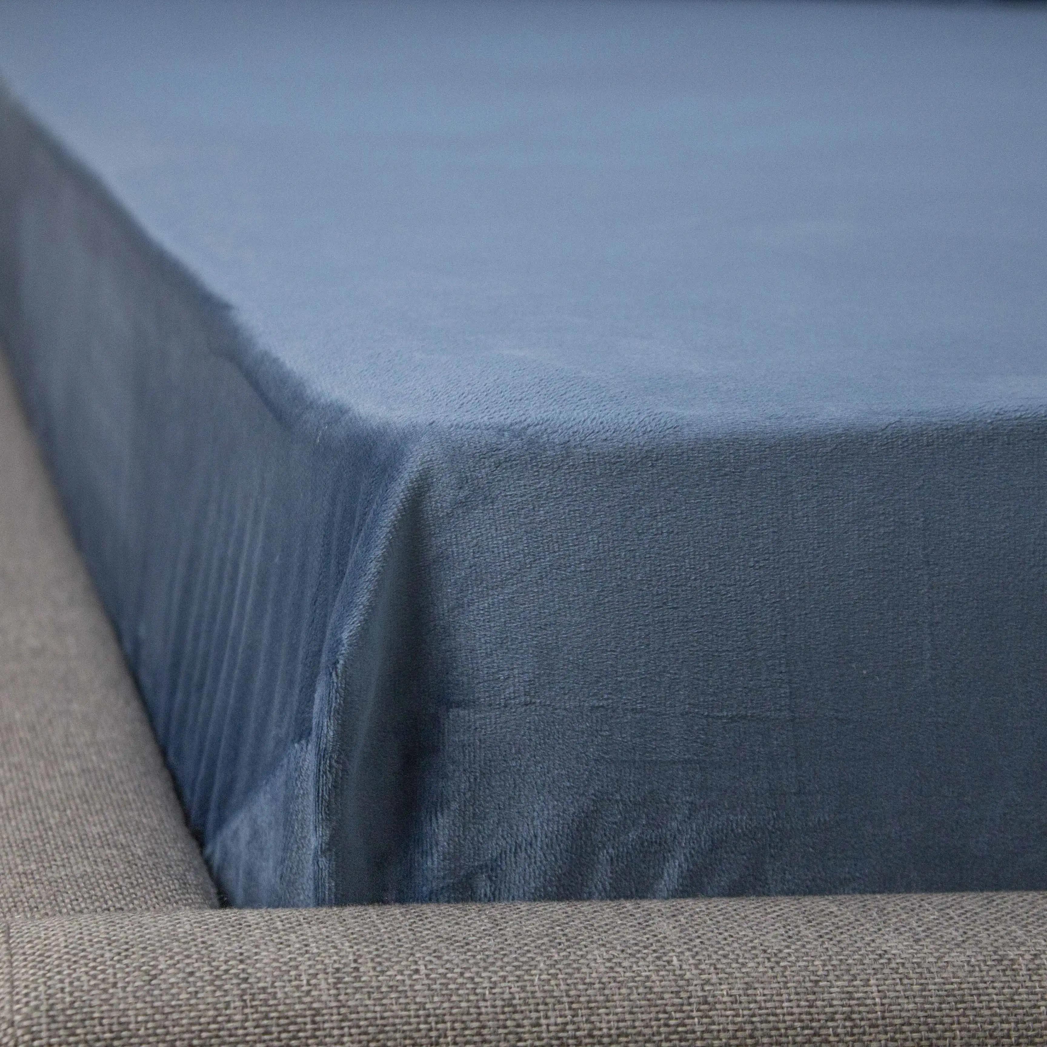 Простирадло ТЕП "VELOUR" з резинкою темно-синій, 160x200 - Фото 8