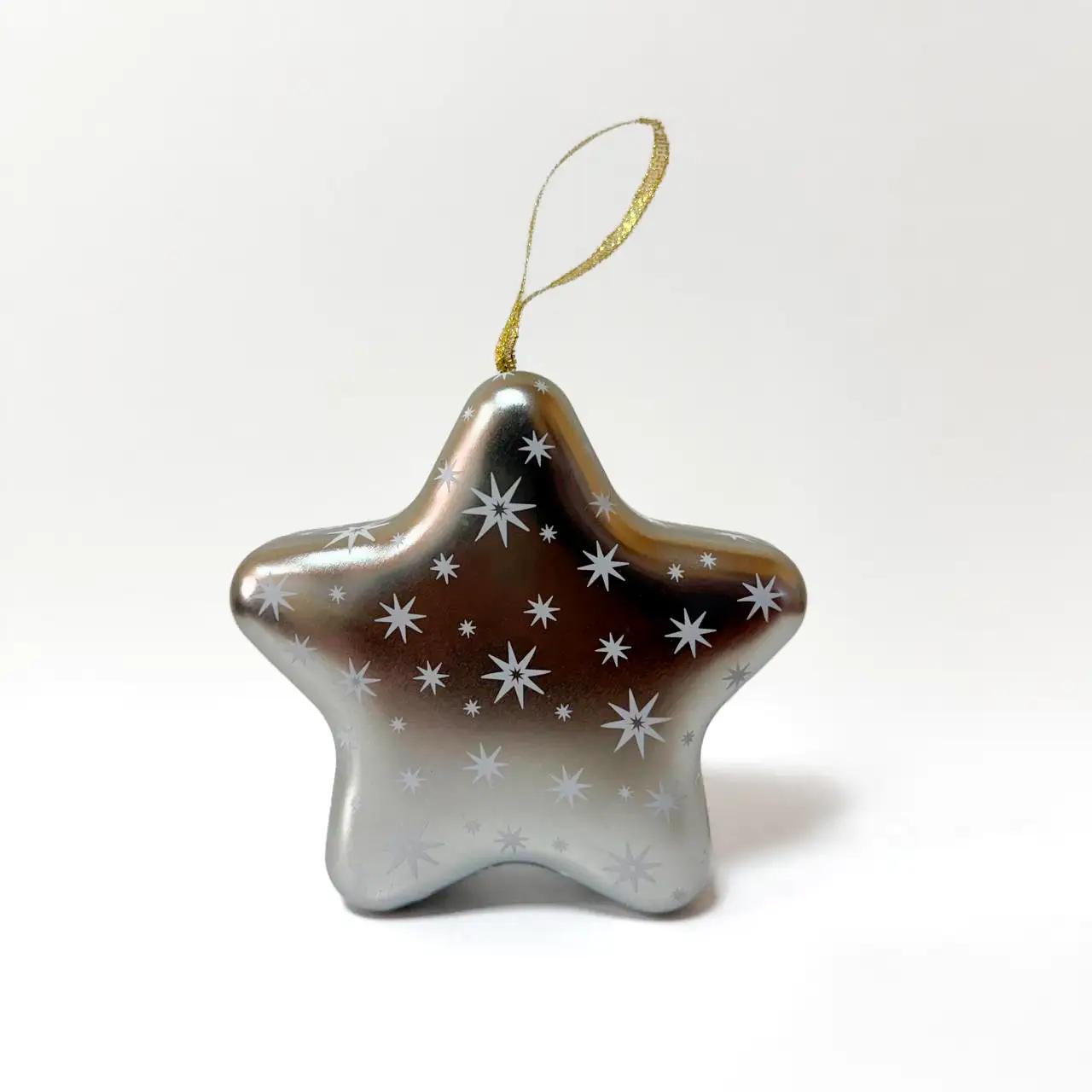 Подарункова коробка “Christmas Star”, металева, срібна