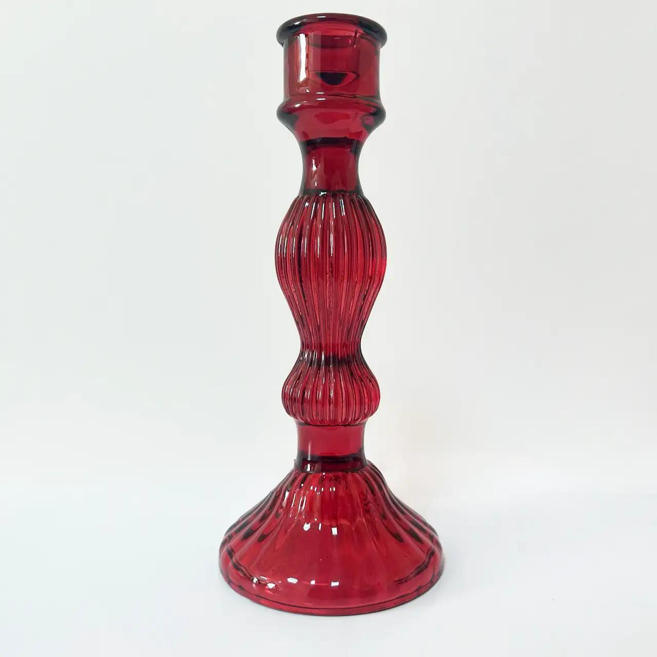 Підсвічник «Ruby Warmth», 20 см, скло, червоний