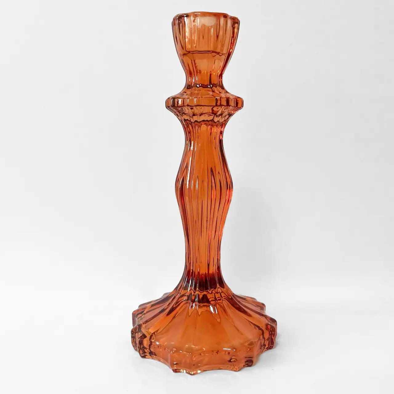 Подсвечник «Amber Home», 20 см, стекло, медный