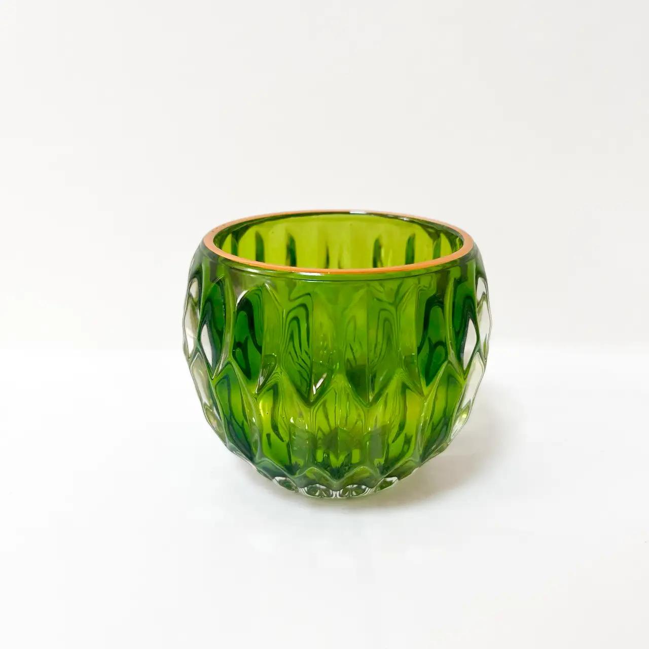 Green Light Candle Holder, 9 cm, glass, green