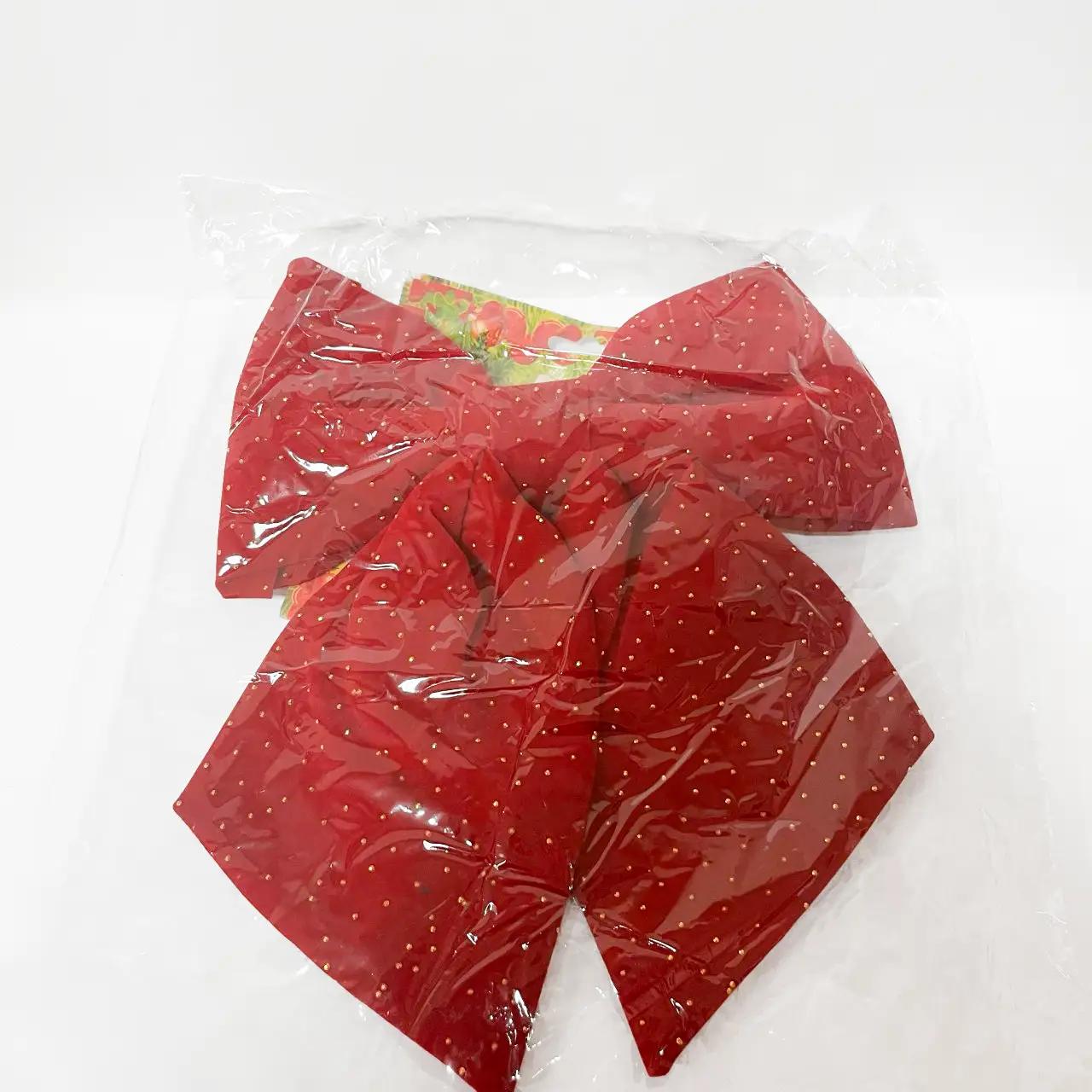 Decorative bow ‘Warm Wish’, 20×22 cm, red, velvet