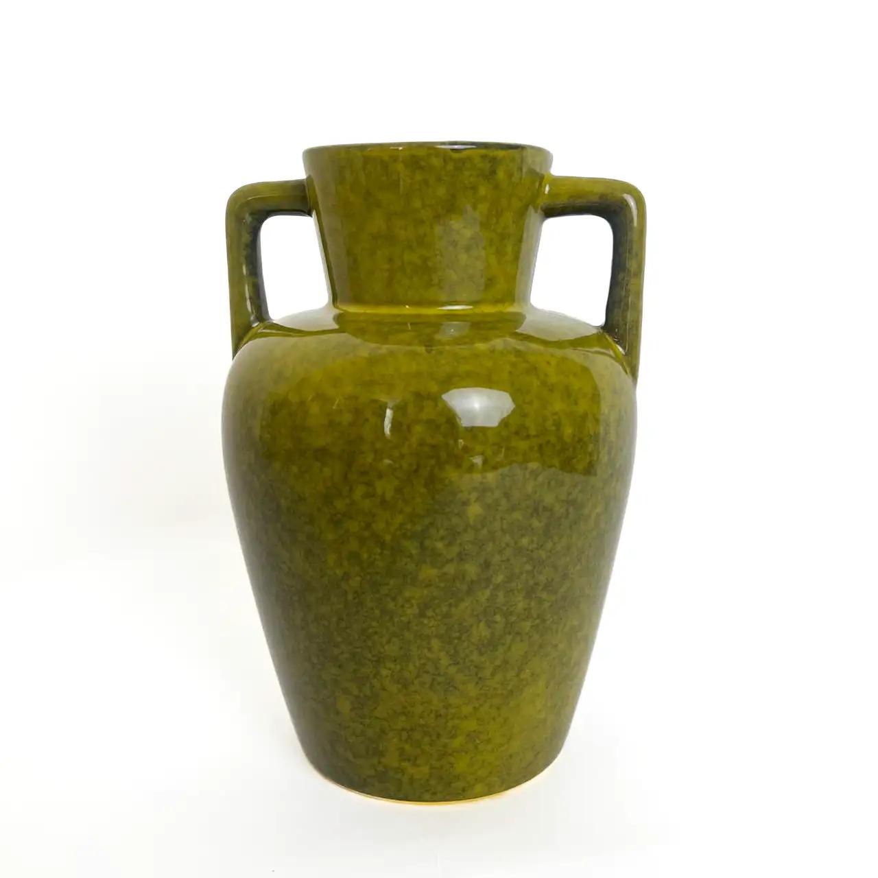 Ваза «Earth Line», 23 см, керамическая, оливковая