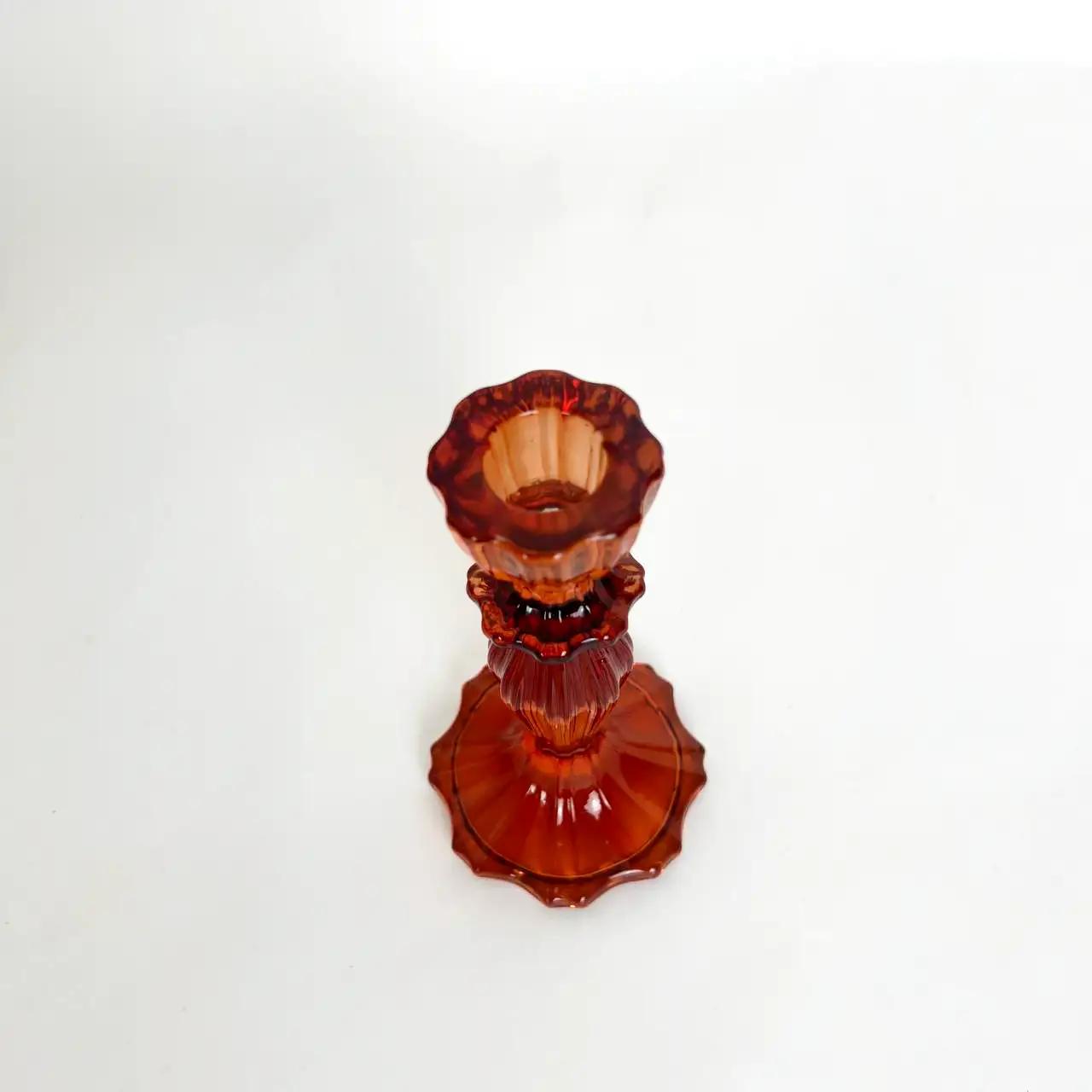 Підсвічник «Amber Home», 15 см, скло, мідний - Фото 2