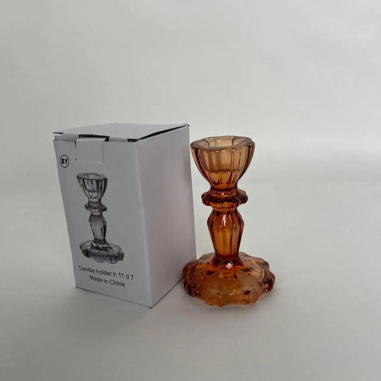 Amber Home candle holder, 10 cm, glass, copper - Photo 2