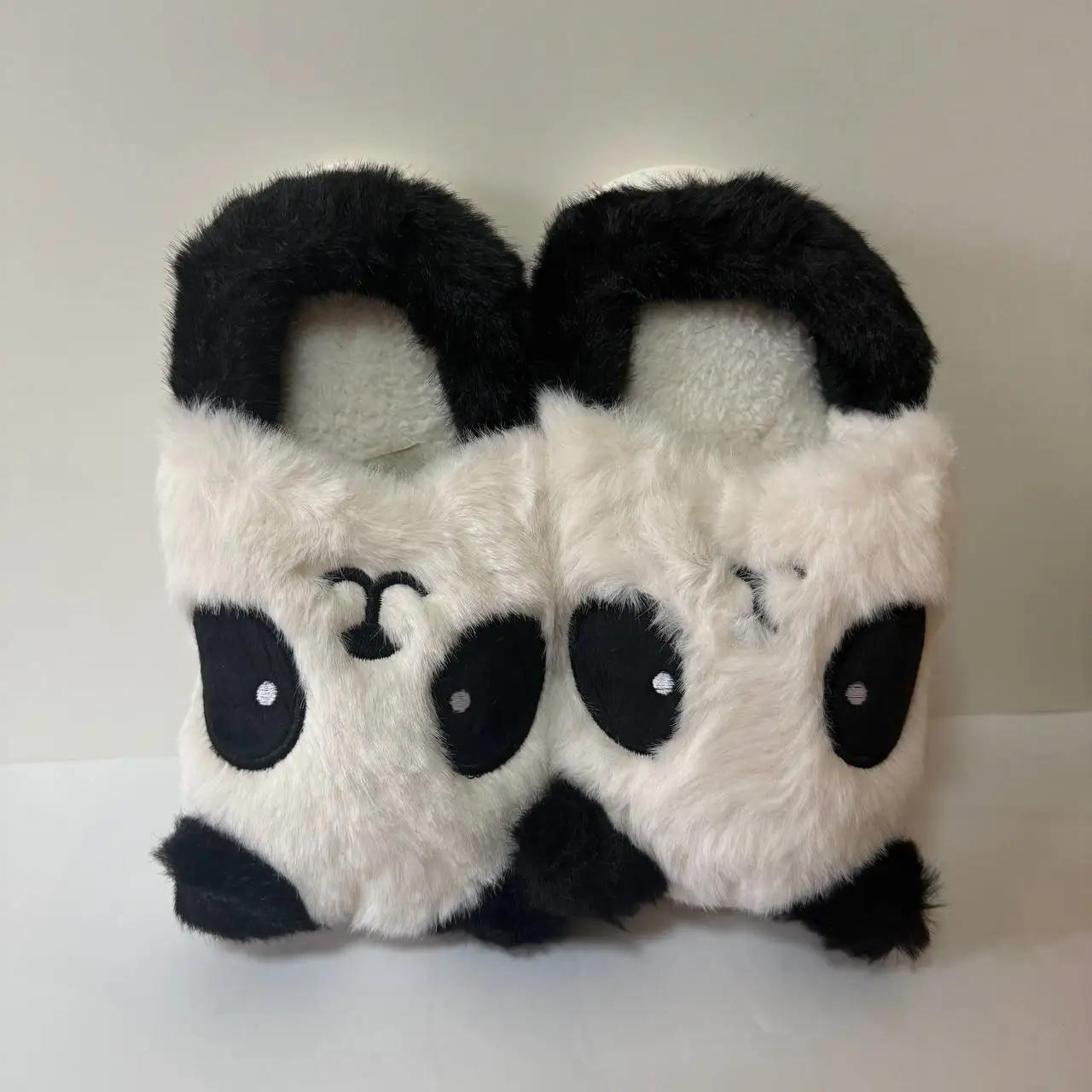Panda Mood children's slippers, size 30–35, milk white