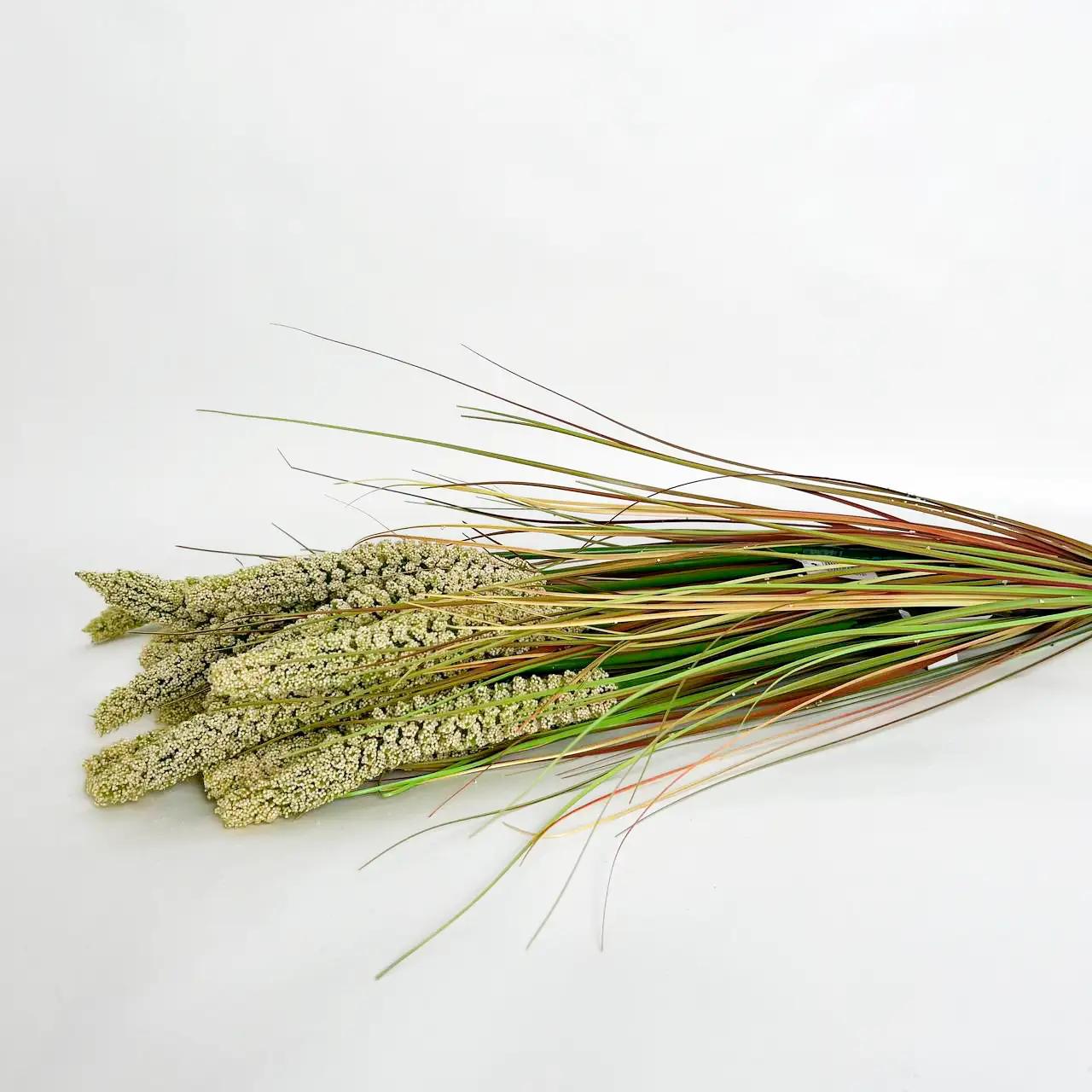 Декоративная ветка «Field Harmony», зелено-белая, 45 см