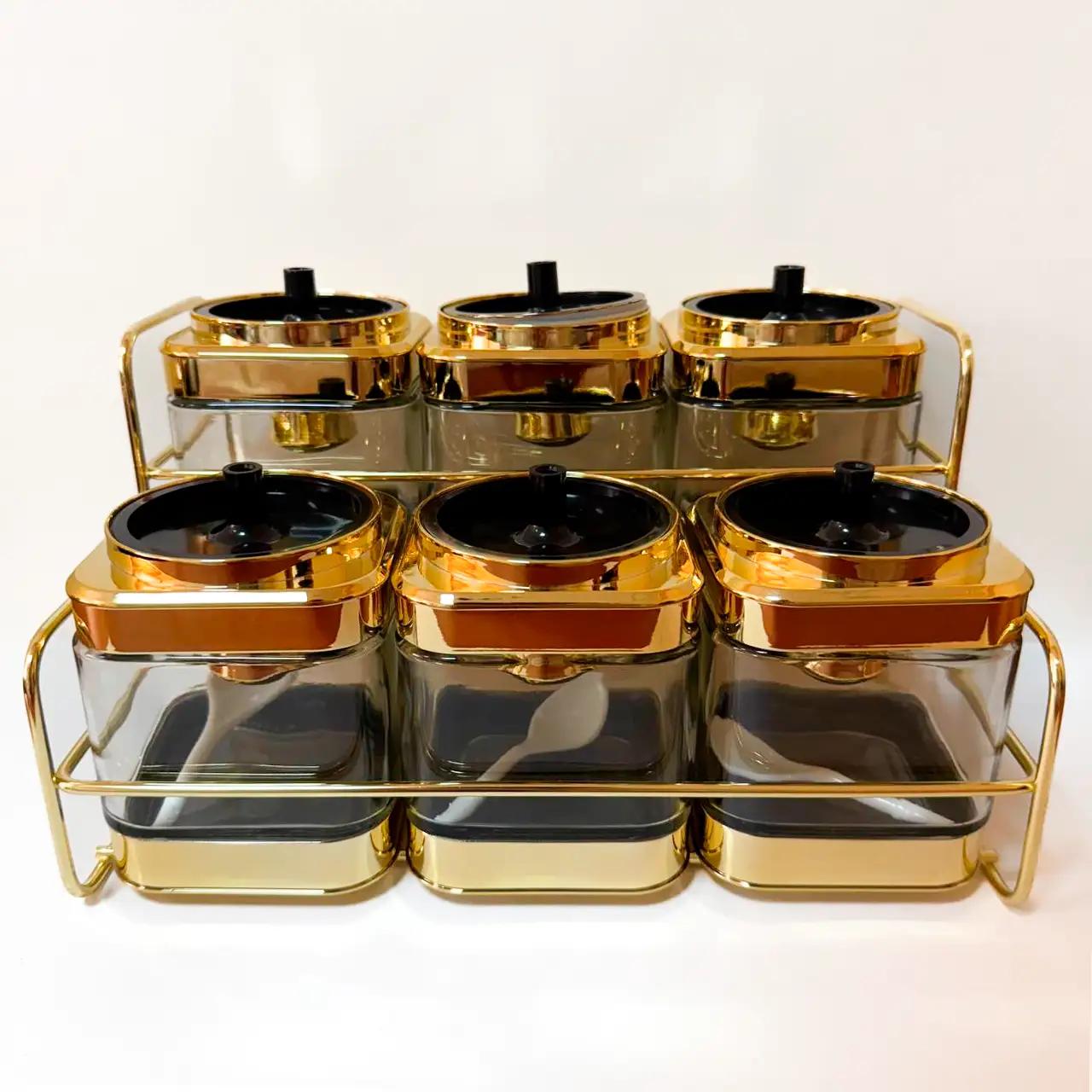 Набір для спецій “Aurum Set” 6 ємностей із металевою підставкою