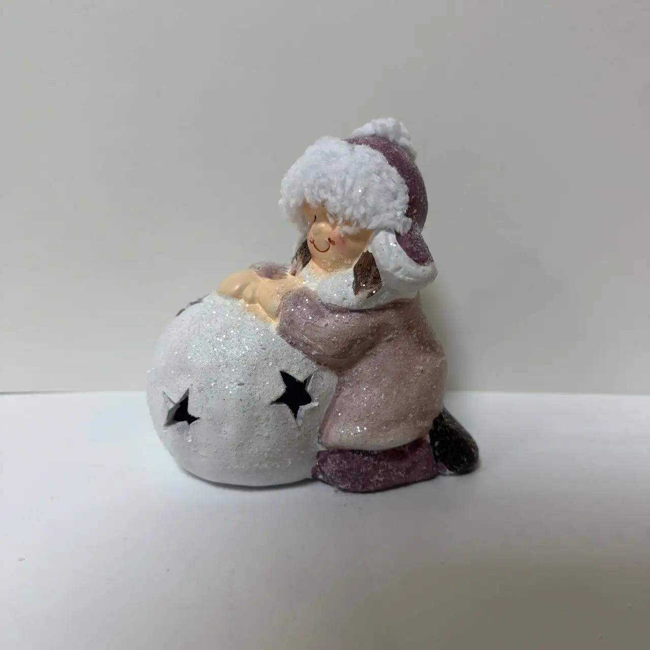 New Year's figurine with backlighting ‘Girl near a snow globe’