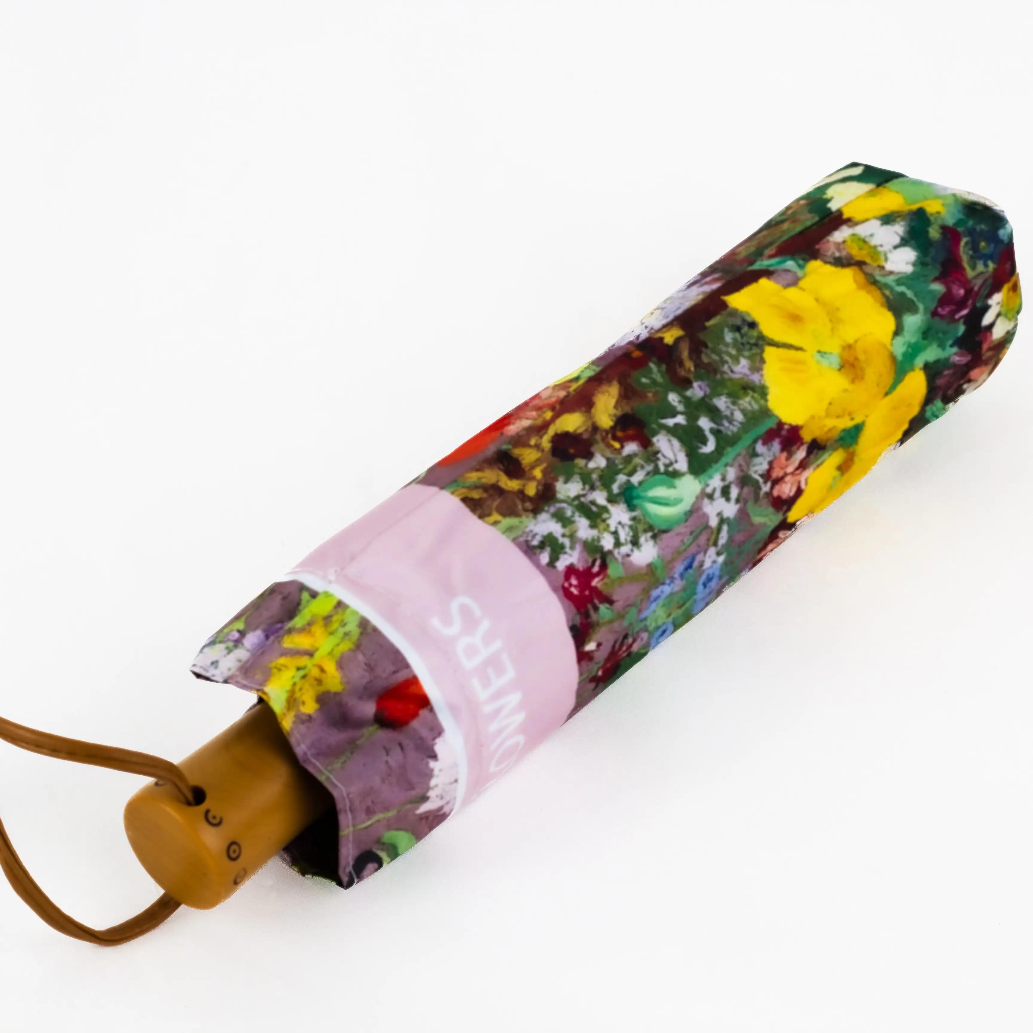 Парасоля механічна складна 99 см — Umbrella Floral Shield Pink