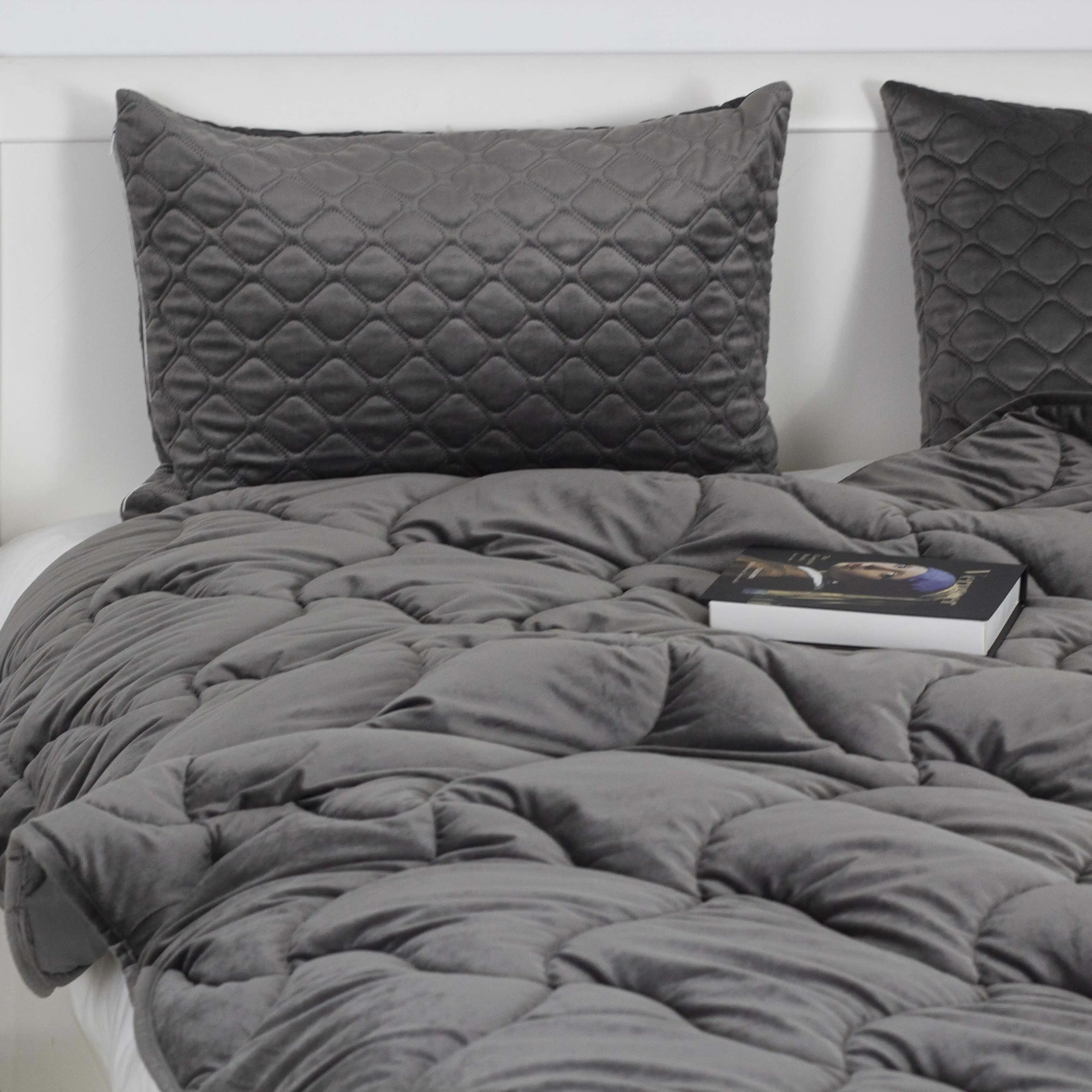 Ковдра ТЕП "VELOUR" Темно - сіра, 180x210 - Фото 5