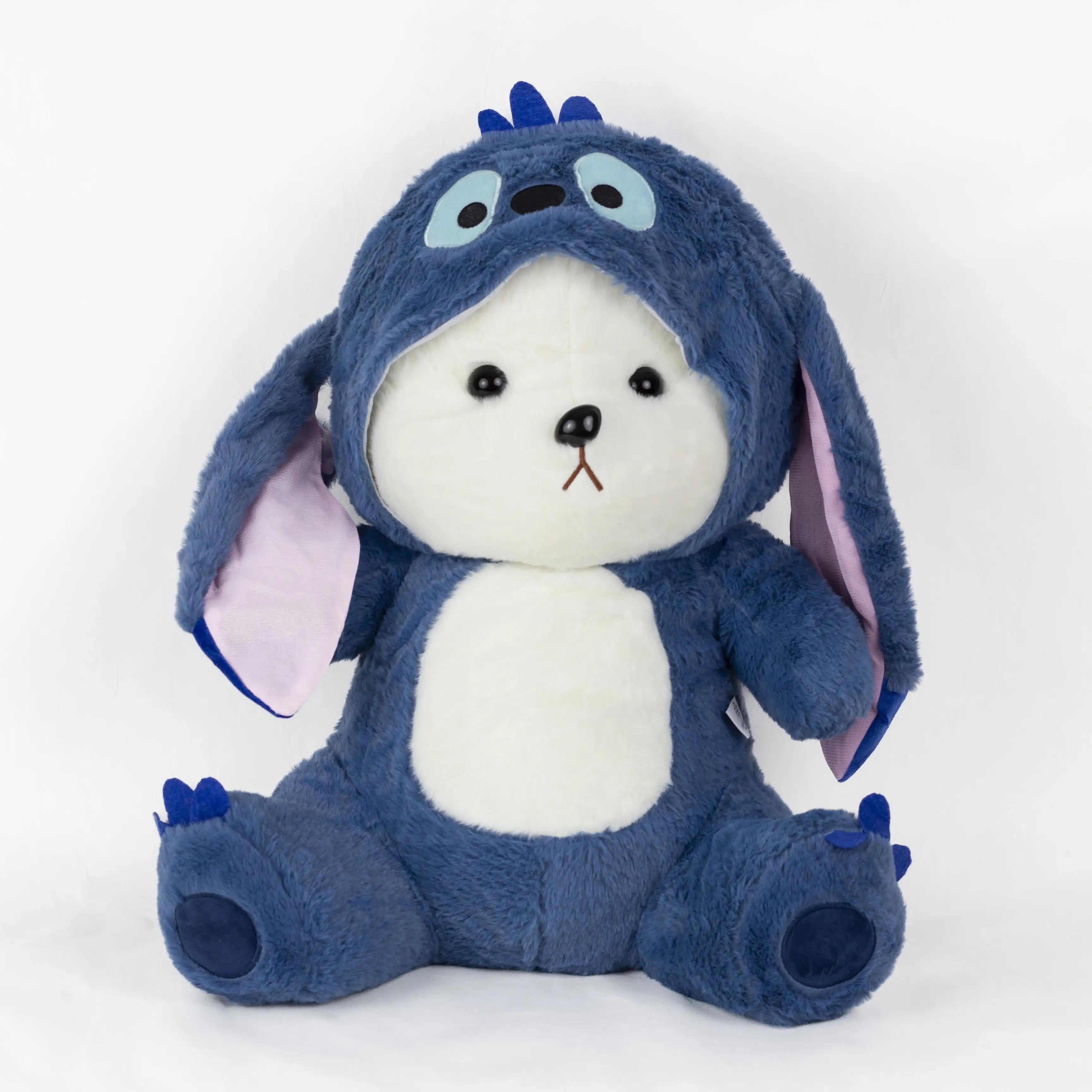 М'яка іграшка Ведмедик Тедді в костюмі Стіча з пледом —  Stitch Teddy Comfort Kit