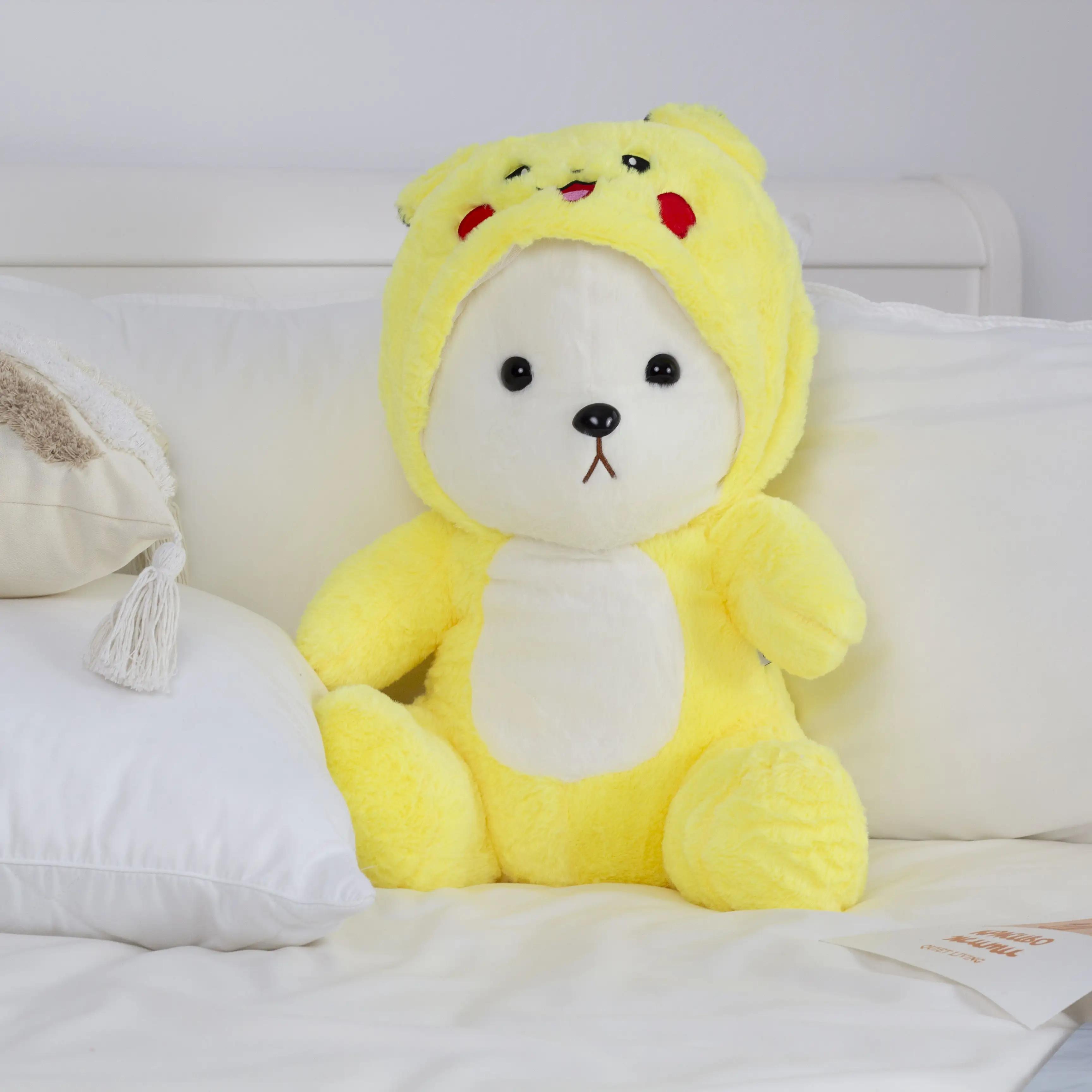 М'яка іграшка Ведмедик Тедді в костюмі Пікачу з пледом — Pikachu Teddy Practical Comfort Kit - Фото 2
