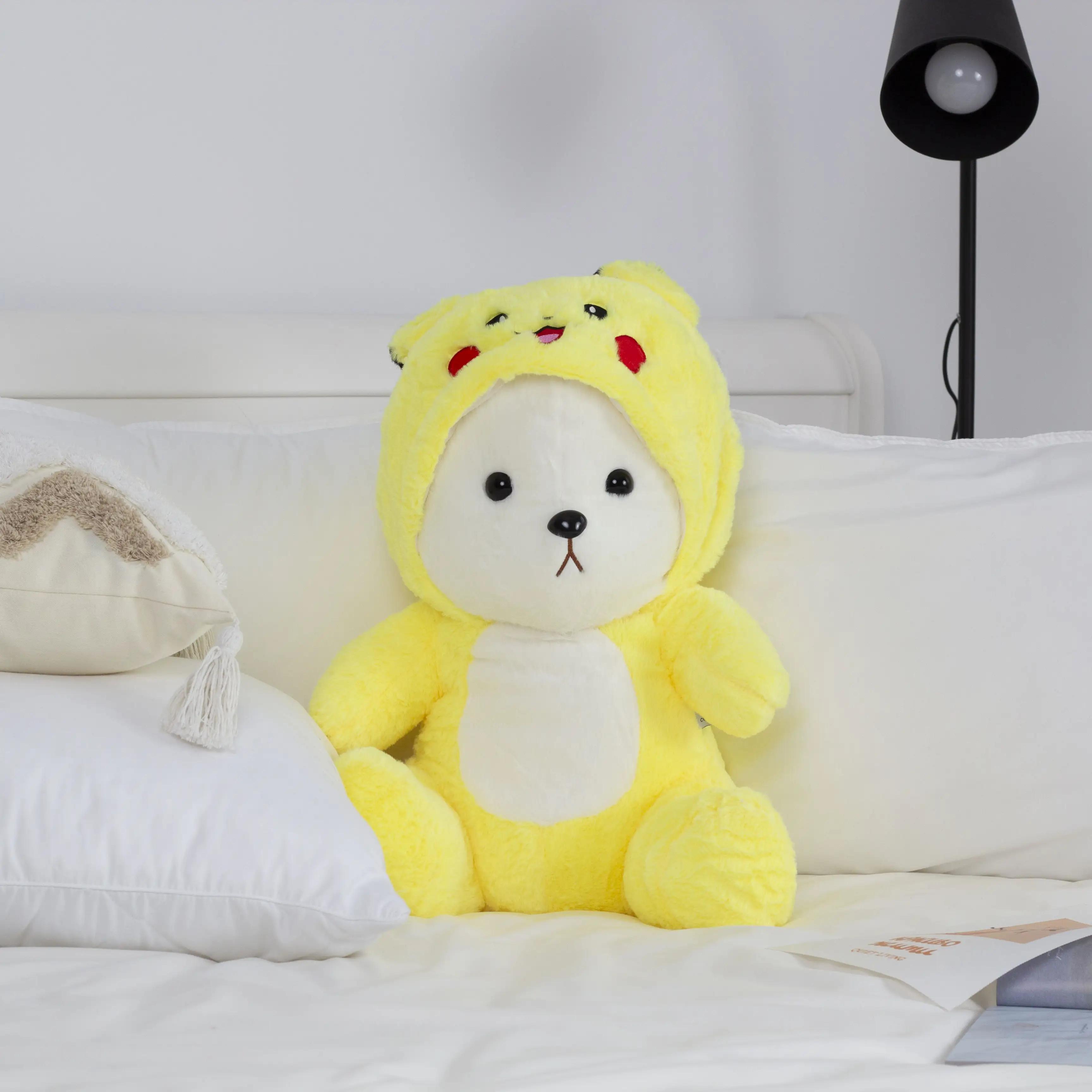М'яка іграшка Ведмедик Тедді в костюмі Пікачу з пледом — Pikachu Teddy Practical Comfort Kit - Фото 3