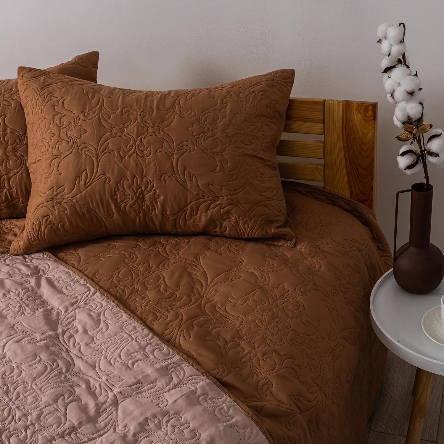 Bedspread TEP "VINTAGE" 1 pillowcase 50*70 sm Coffee/Arabian night, 150x210 - Photo 2